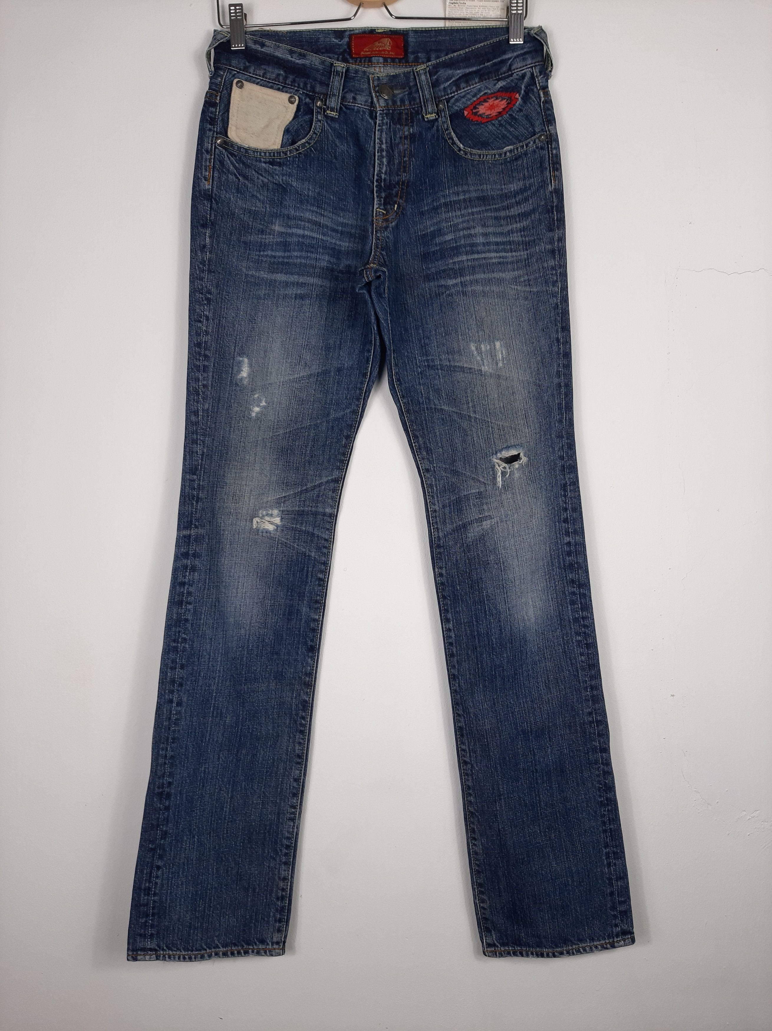 image of Distressed Denim x Indian Motercycles Vintage Indiana Motorcycle Kinky Distressed Bondage Denim in 