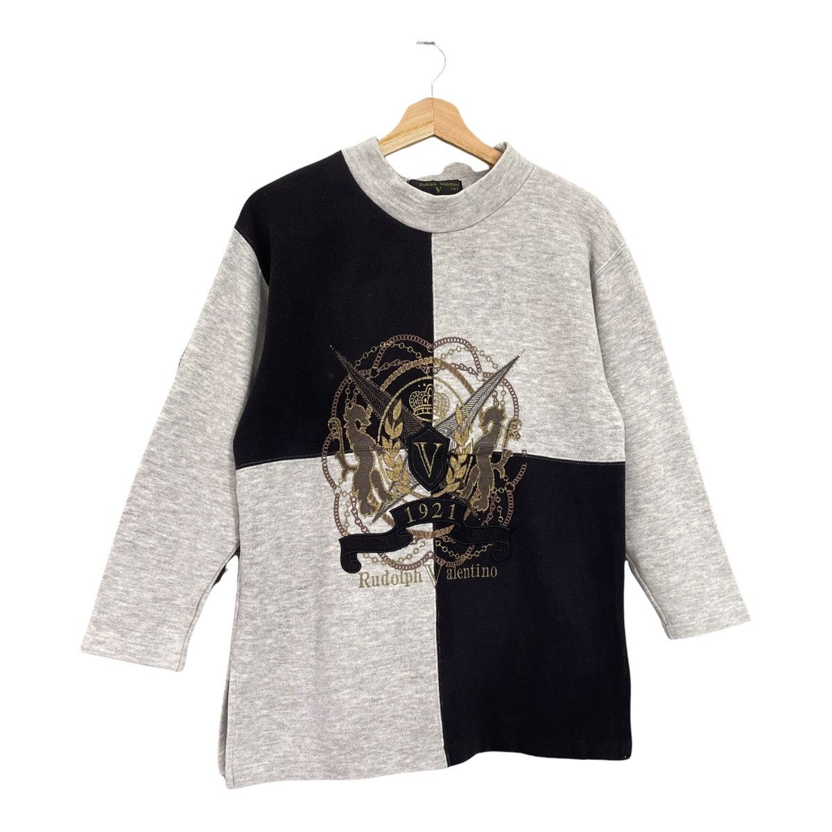 Valentino 90s Rudolph Valentino Big Logo Embroidered Sweater Size M Size US M / EU 48-50 / 2 - 2 Thumbnail