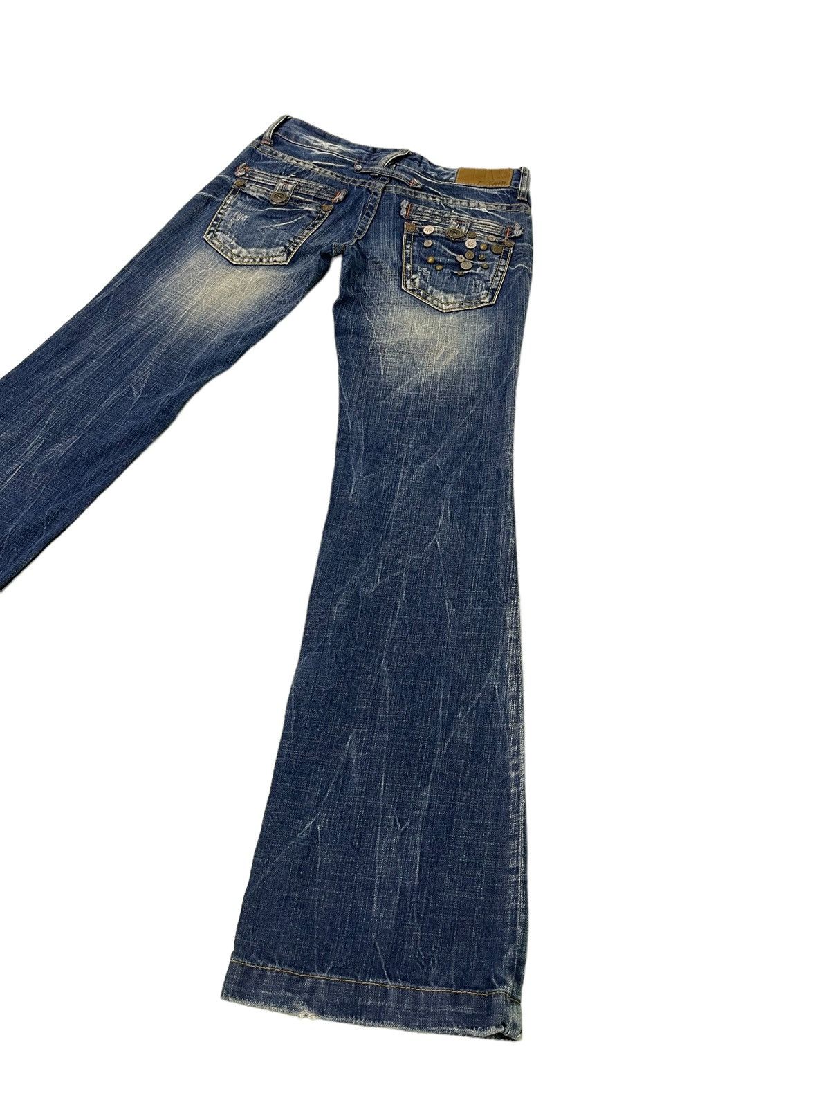 Japanese Brand Flare Jeans Lolitas Acid Wash Low Rise Boot Cut 3🟦8 Size US 29 - 14 Thumbnail