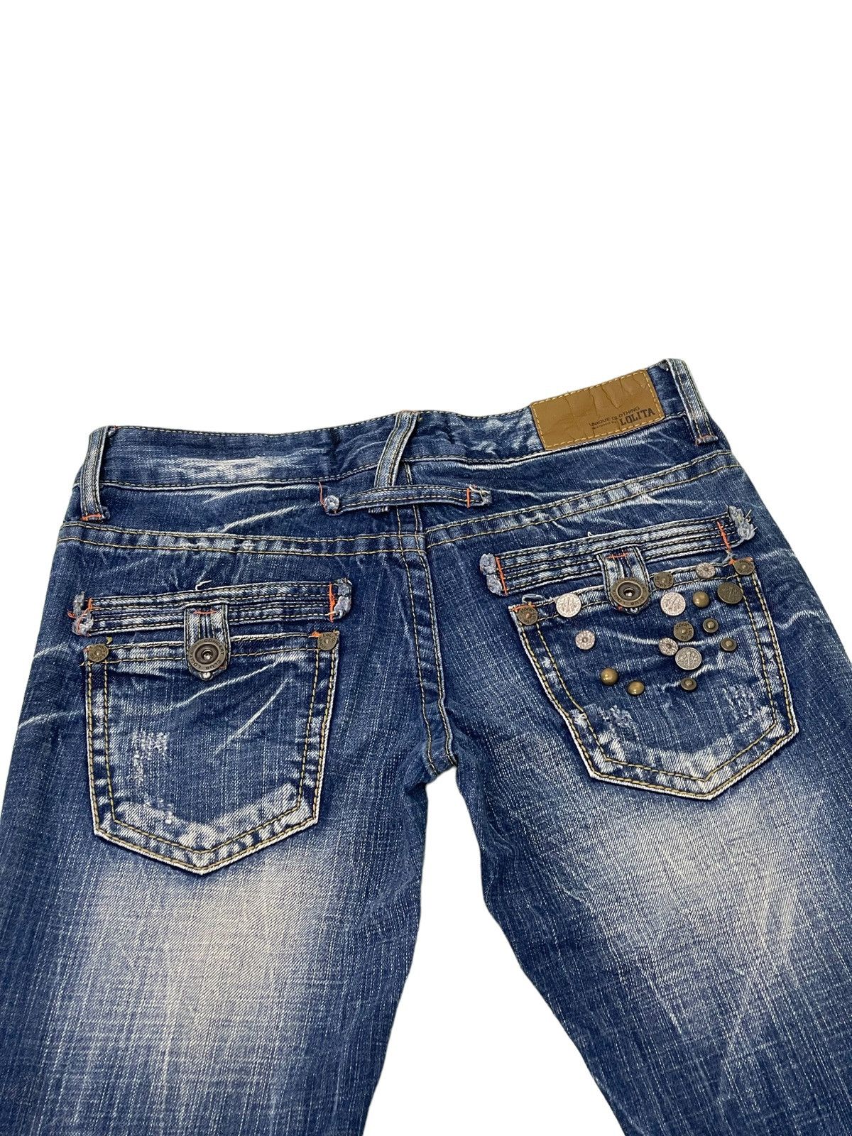 Japanese Brand Flare Jeans Lolitas Acid Wash Low Rise Boot Cut 3🟦8 Size US 29 - 19 Thumbnail