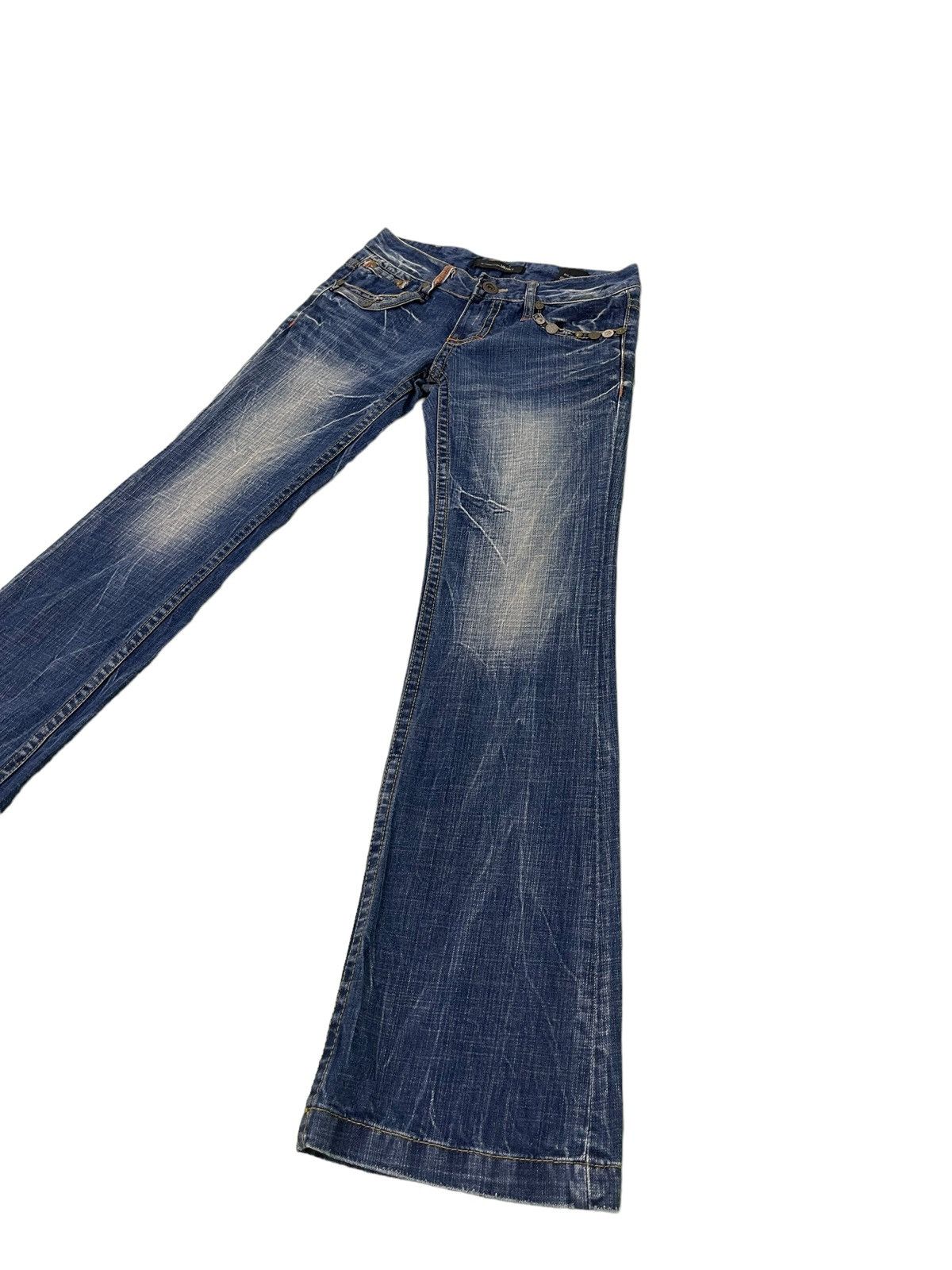 Japanese Brand Flare Jeans Lolitas Acid Wash Low Rise Boot Cut 3🟦8 Size US 29 - 1 Thumbnail
