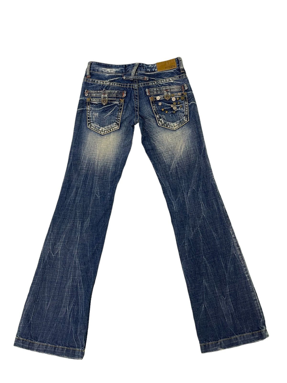 Japanese Brand Flare Jeans Lolitas Acid Wash Low Rise Boot Cut 3🟦8 Size US 29 - 12 Thumbnail