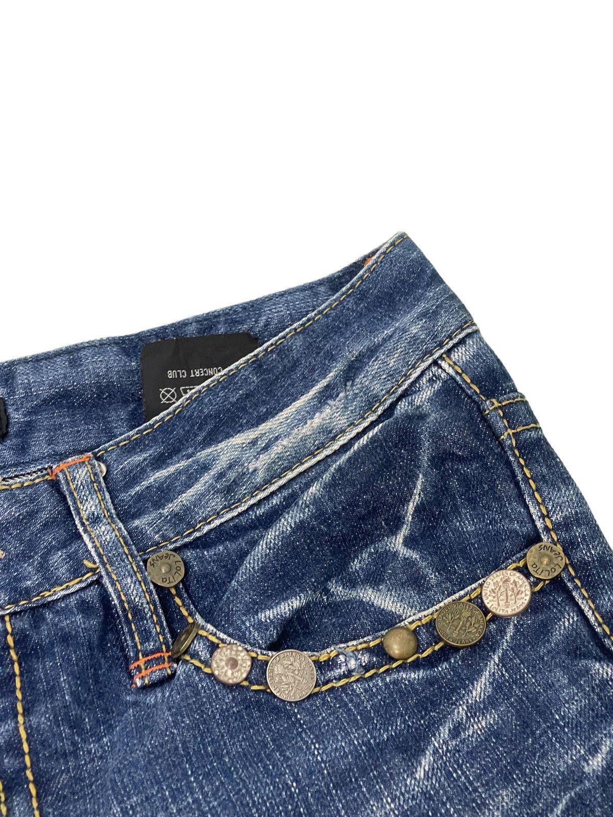 Japanese Brand Flare Jeans Lolitas Acid Wash Low Rise Boot Cut 3🟦8 Size US 29 - 9 Thumbnail