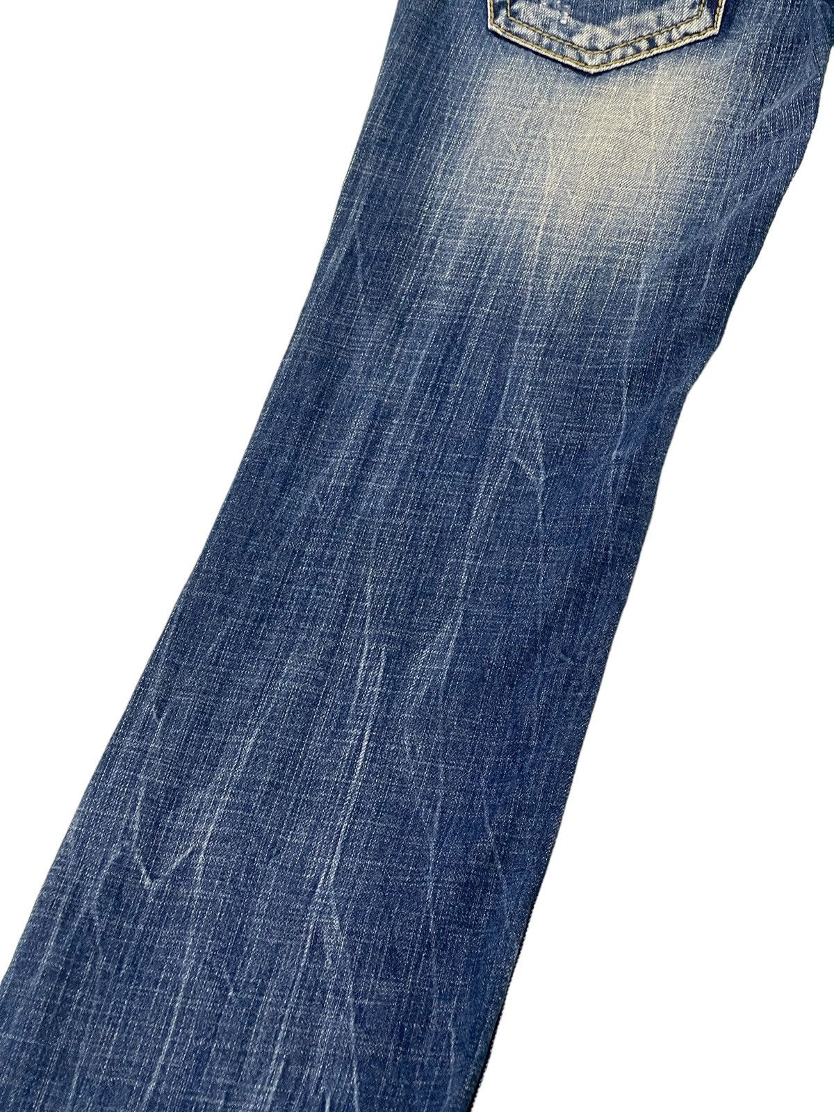 Japanese Brand Flare Jeans Lolitas Acid Wash Low Rise Boot Cut 3🟦8 Size US 29 - 18 Thumbnail