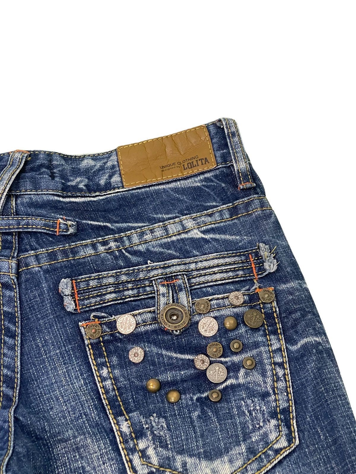 Japanese Brand Flare Jeans Lolitas Acid Wash Low Rise Boot Cut 3🟦8 Size US 29 - 20 Thumbnail