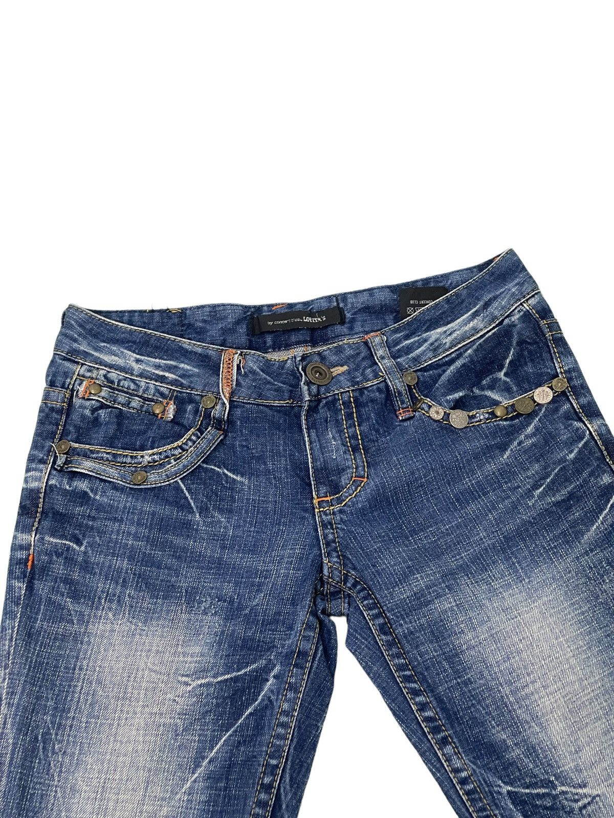 Japanese Brand Flare Jeans Lolitas Acid Wash Low Rise Boot Cut 3🟦8 Size US 29 - 8 Thumbnail
