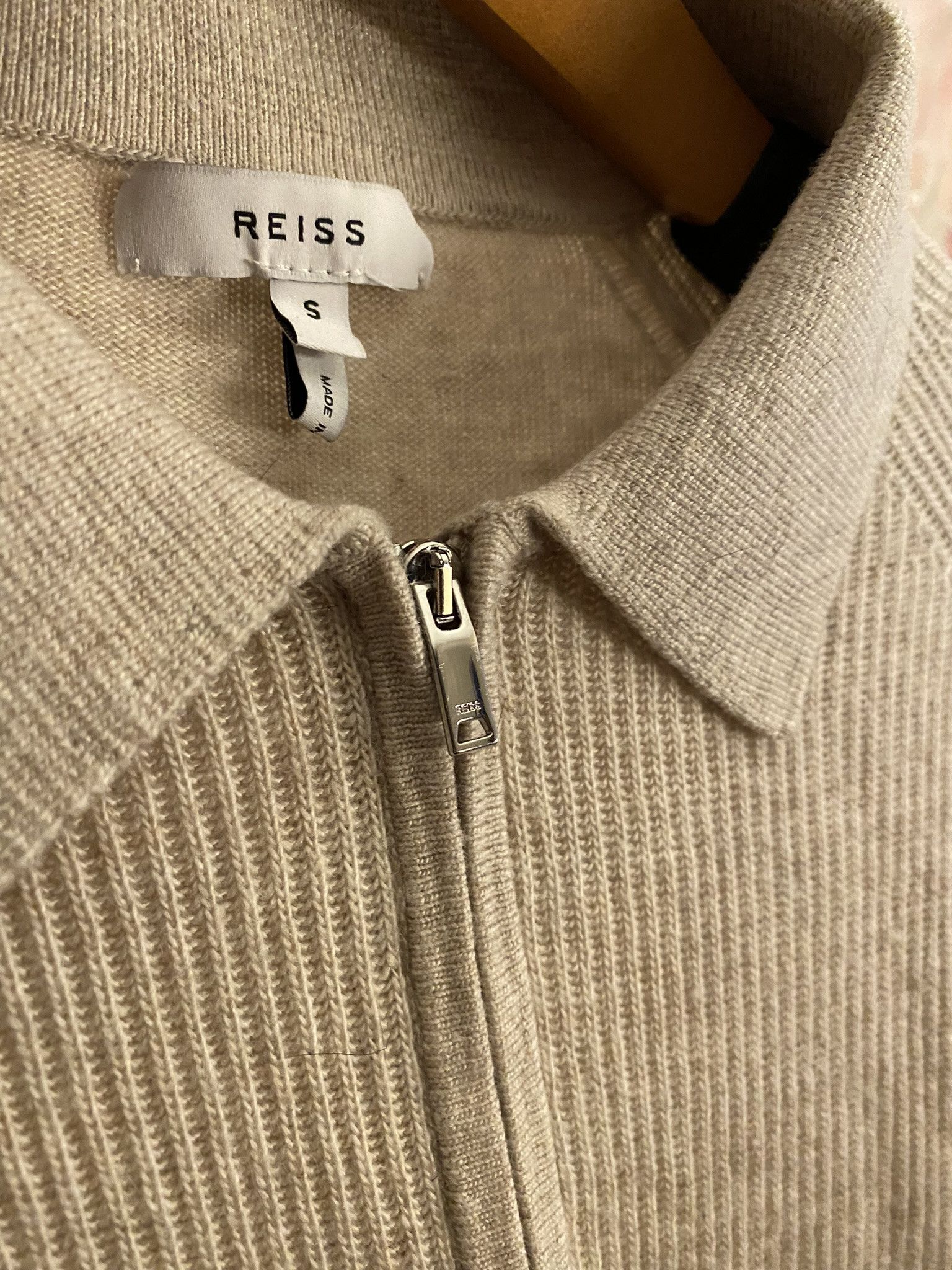 Reiss REISS Long Sleeve Knit Sweater in Tan (sz. SMALL) Size US S / EU 44-46 / 1 - 5 Thumbnail