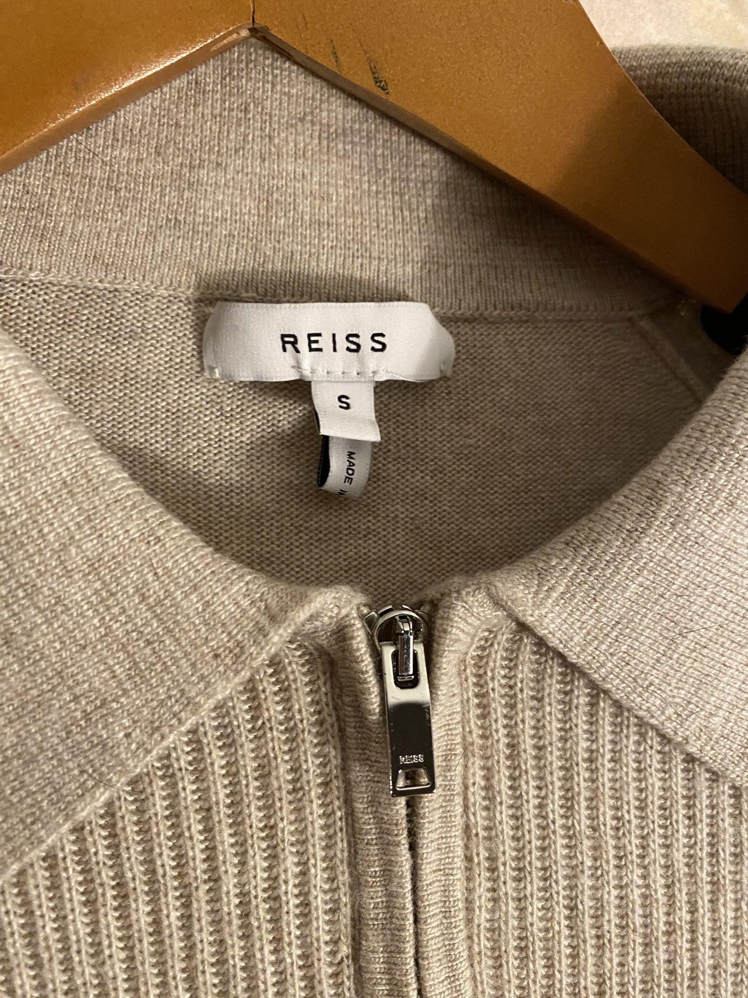 Reiss REISS Long Sleeve Knit Sweater in Tan (sz. SMALL) Size US S / EU 44-46 / 1 - 3 Thumbnail