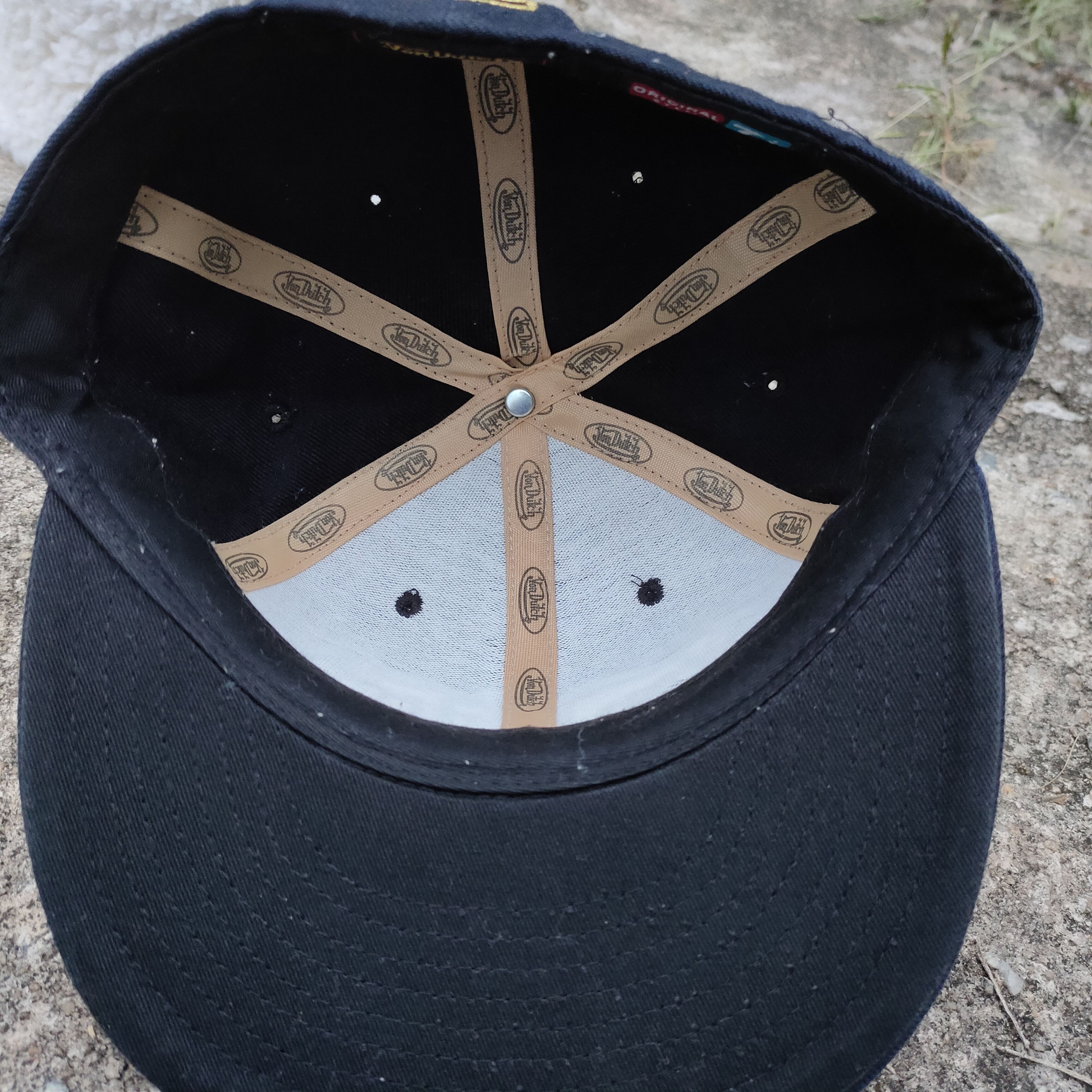 Vintage Vintage VON DUTCH Solid Black Full Cap 57CM Size Embroidery Size ONE SIZE - 6 Thumbnail