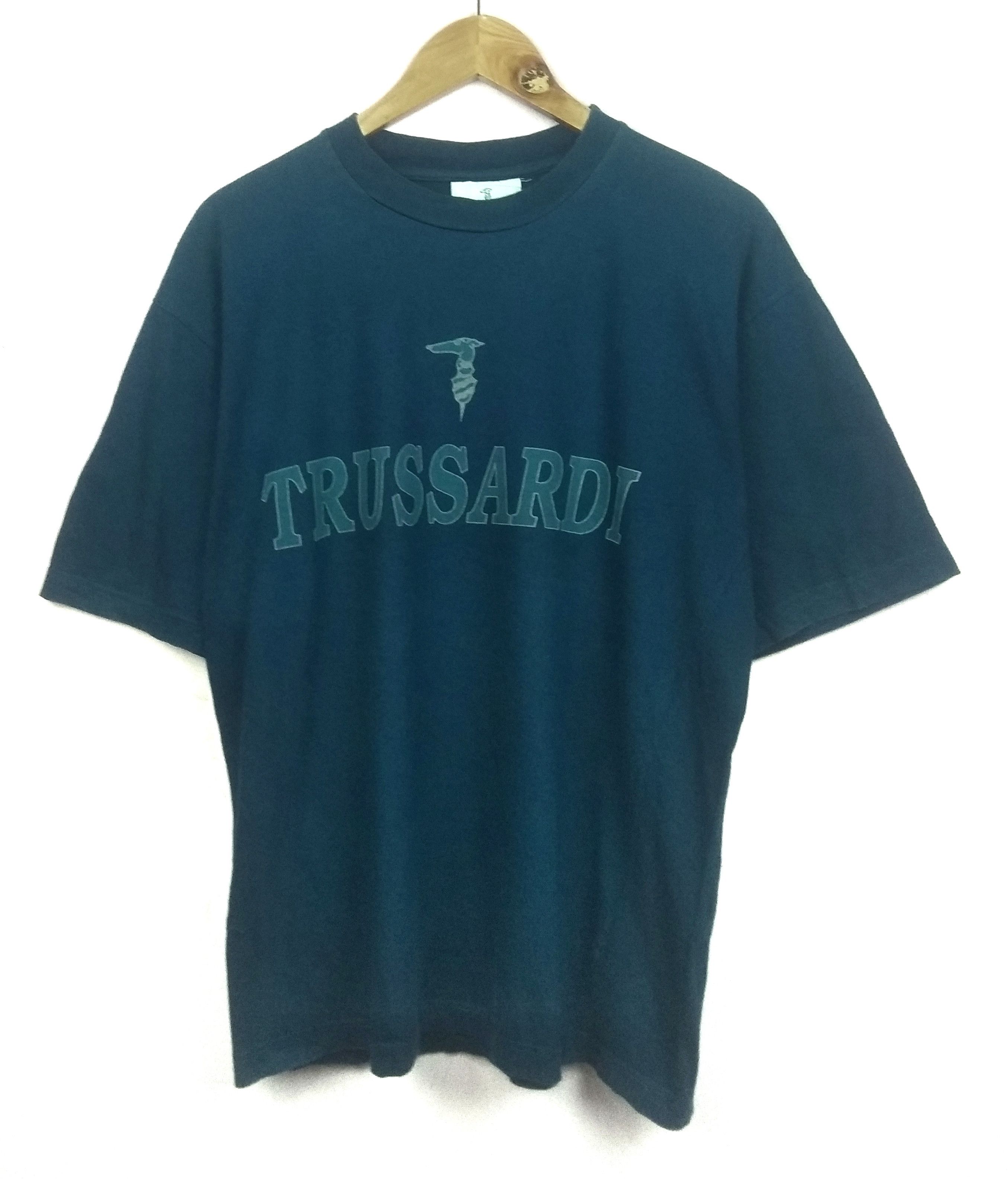 Trussardi × Vintage Vintage Trussardi big logo tshirt..made in italy Size US M / EU 48-50 / 2 - 1 Thumbnail