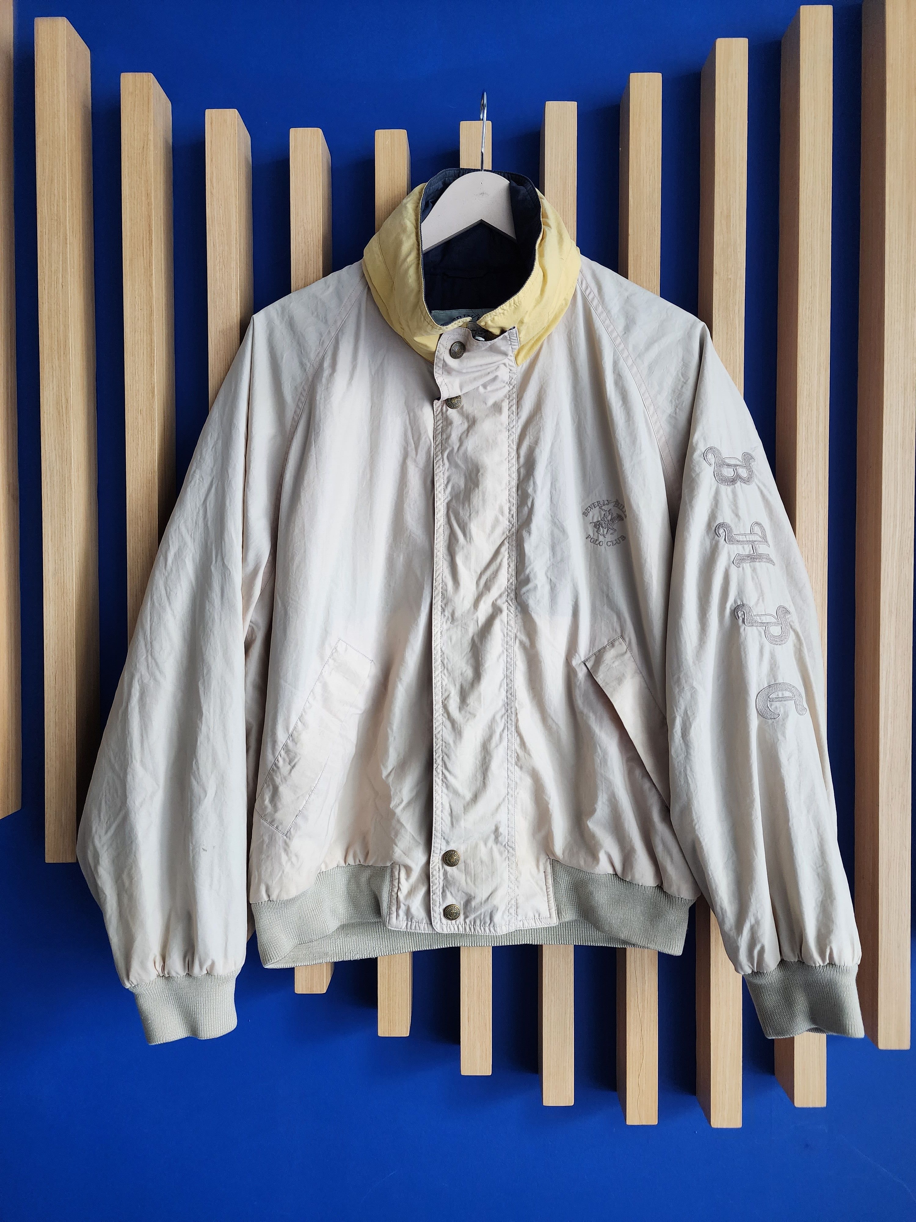 🔥Vintage BEVERLY HILLS POLO CLUB Cream Bomber Jacket