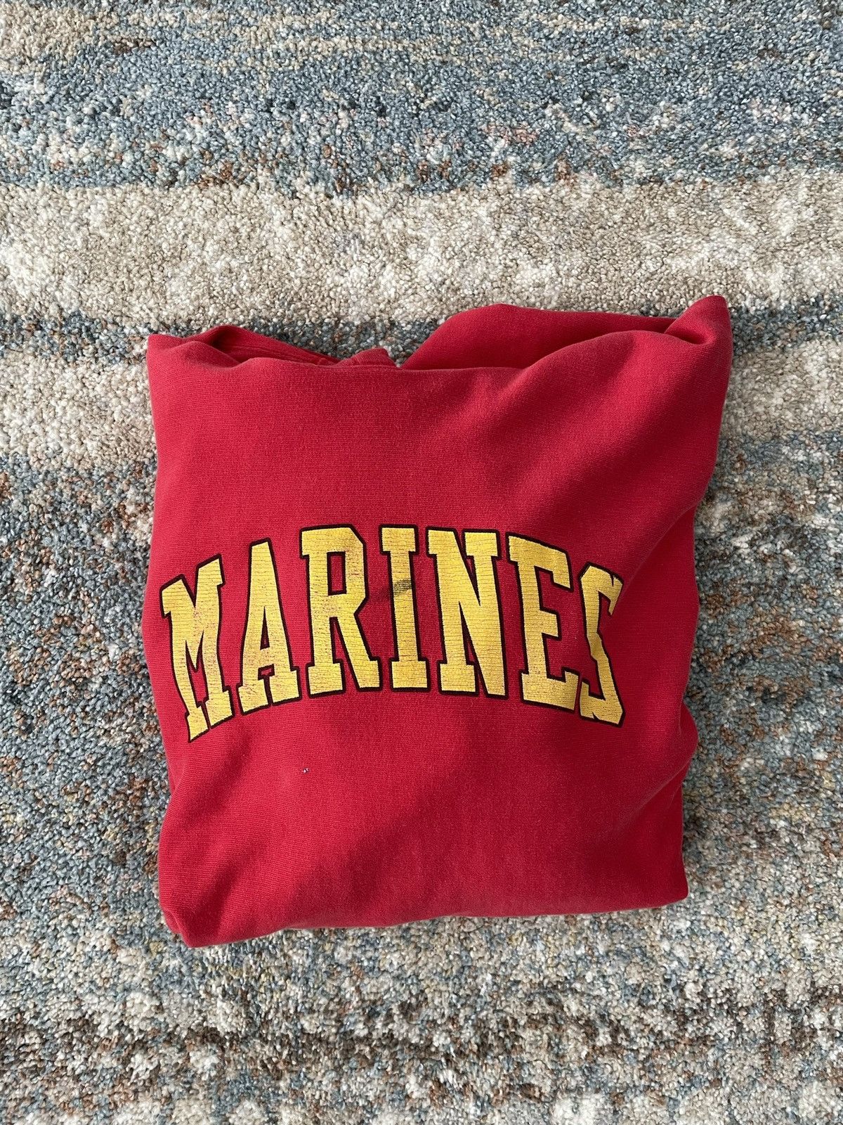 Vintage VTG Reverse Weave Marines Hoodie Red Medium Size US M / EU 48-50 / 2 - 8 Thumbnail