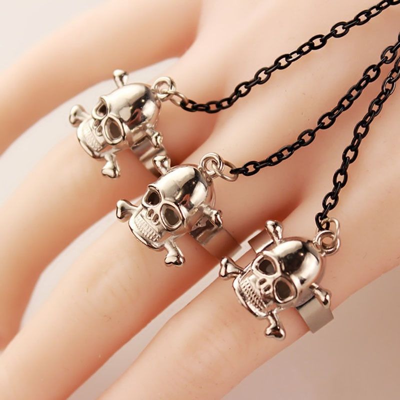 Jewelry Skull Wolf Hand Chains Bracelet Size ONE SIZE - 3 Thumbnail