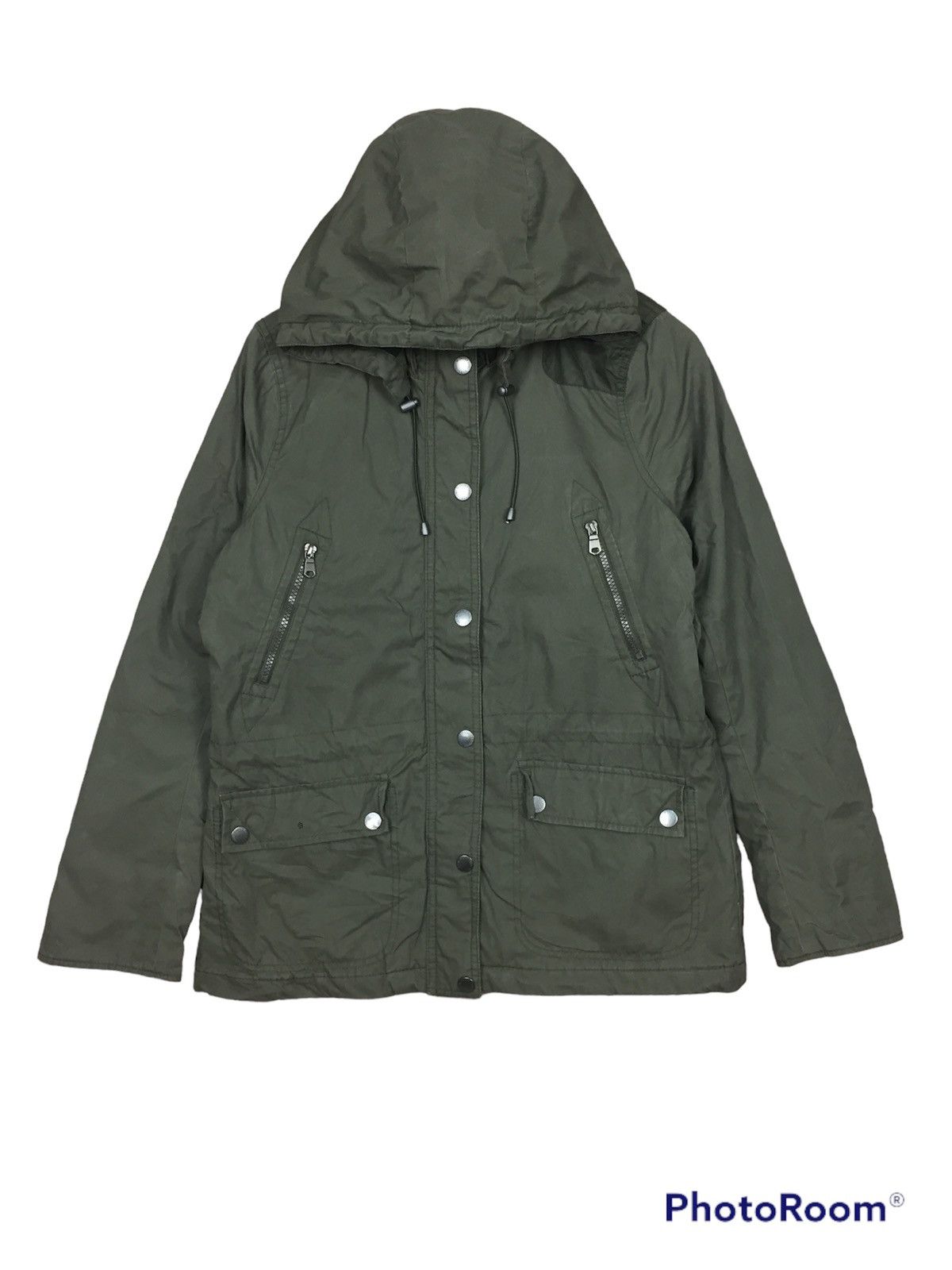 image of Archival Clothing x Avant Garde H&m L.o.g.g Green Army Hoodie Jacket in Army Green (Size Large)