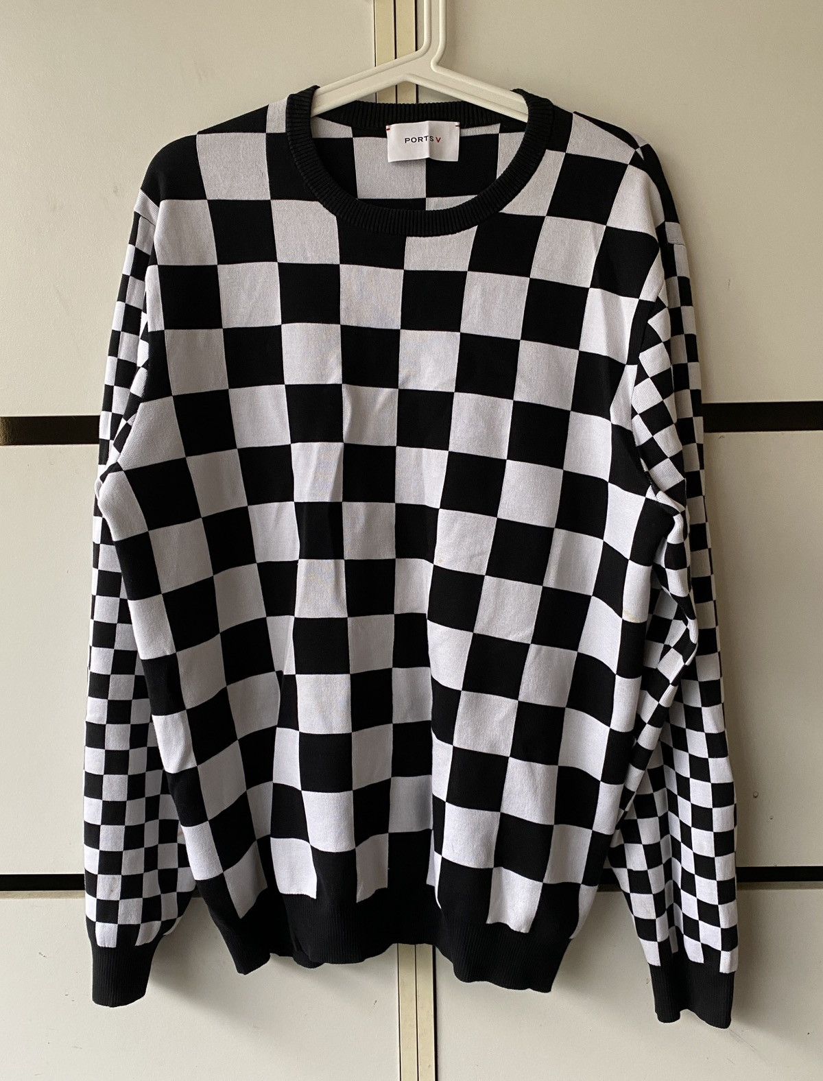 Designer PORTS V CHECKED PRINT SWEATSHIRT Size US M / EU 48-50 / 2 - 1 Thumbnail