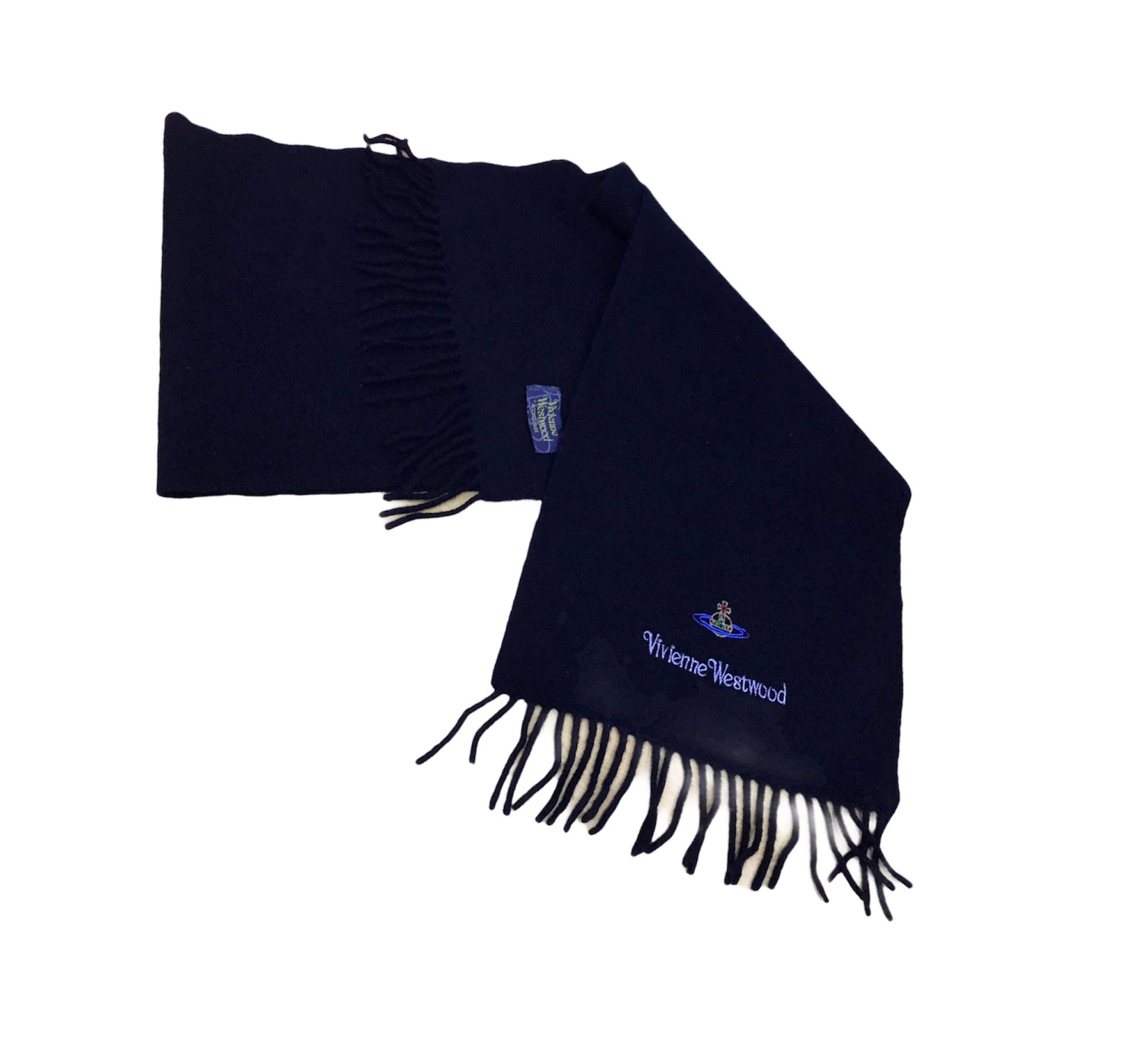 Pre-owned Vivienne Westwood Mafla/scarve Logo In Black