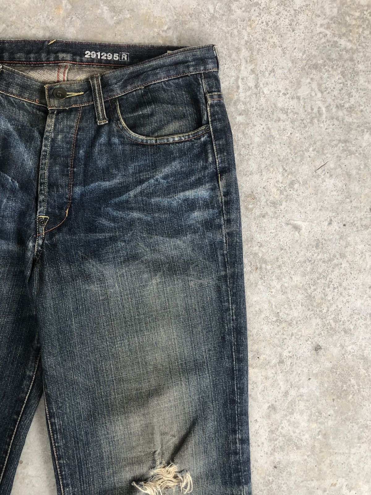 291295=Homme Japanese 291295 homme Distressed Jeans Straight Leg Jeans Size US 32 / EU 48 - 7 Thumbnail