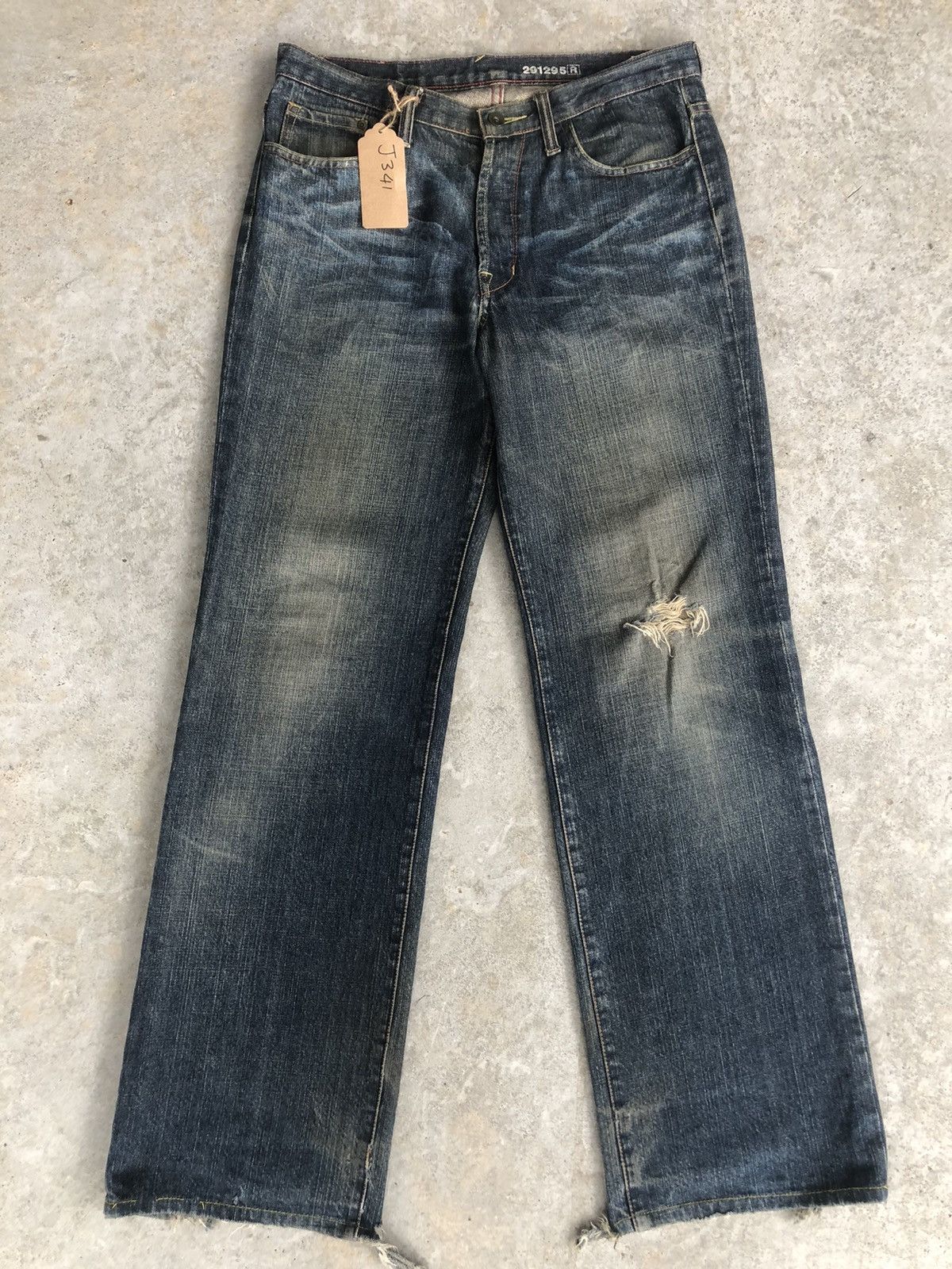 291295=Homme Japanese 291295 homme Distressed Jeans Straight Leg Jeans Size US 32 / EU 48 - 1 Thumbnail