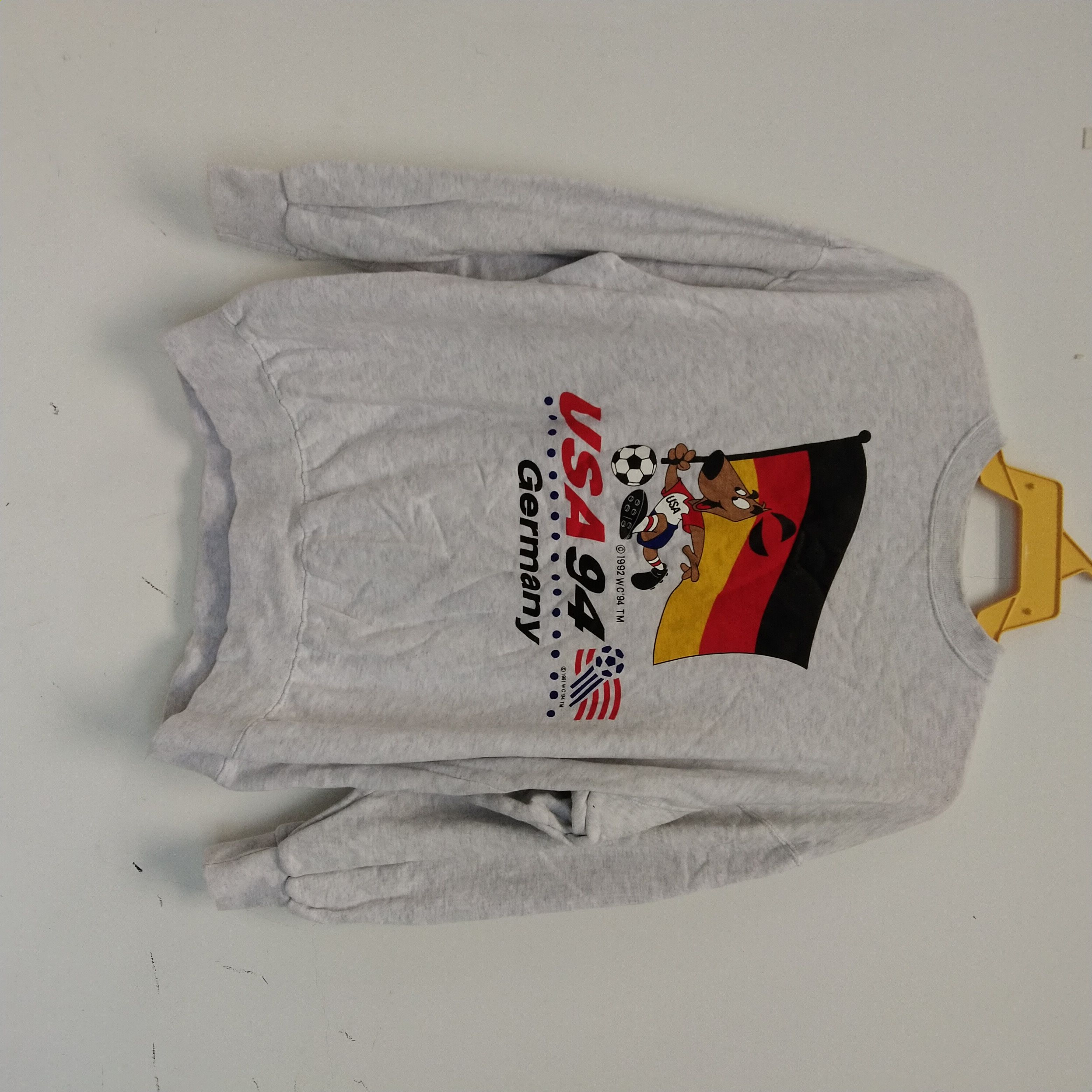 image of Fifa World Cup x Vintage Sweatshirt World Cup Usa 94 'germany' in Grey, Men's (Size Medium)