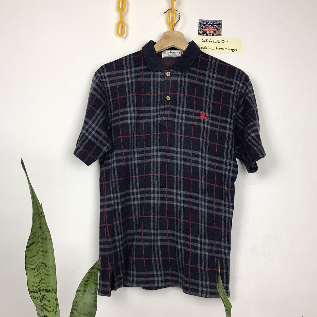 Burberry × Vintage Vintage Burberry Nova Check Polo Size US L / EU 52-54 / 3 - 1 Thumbnail