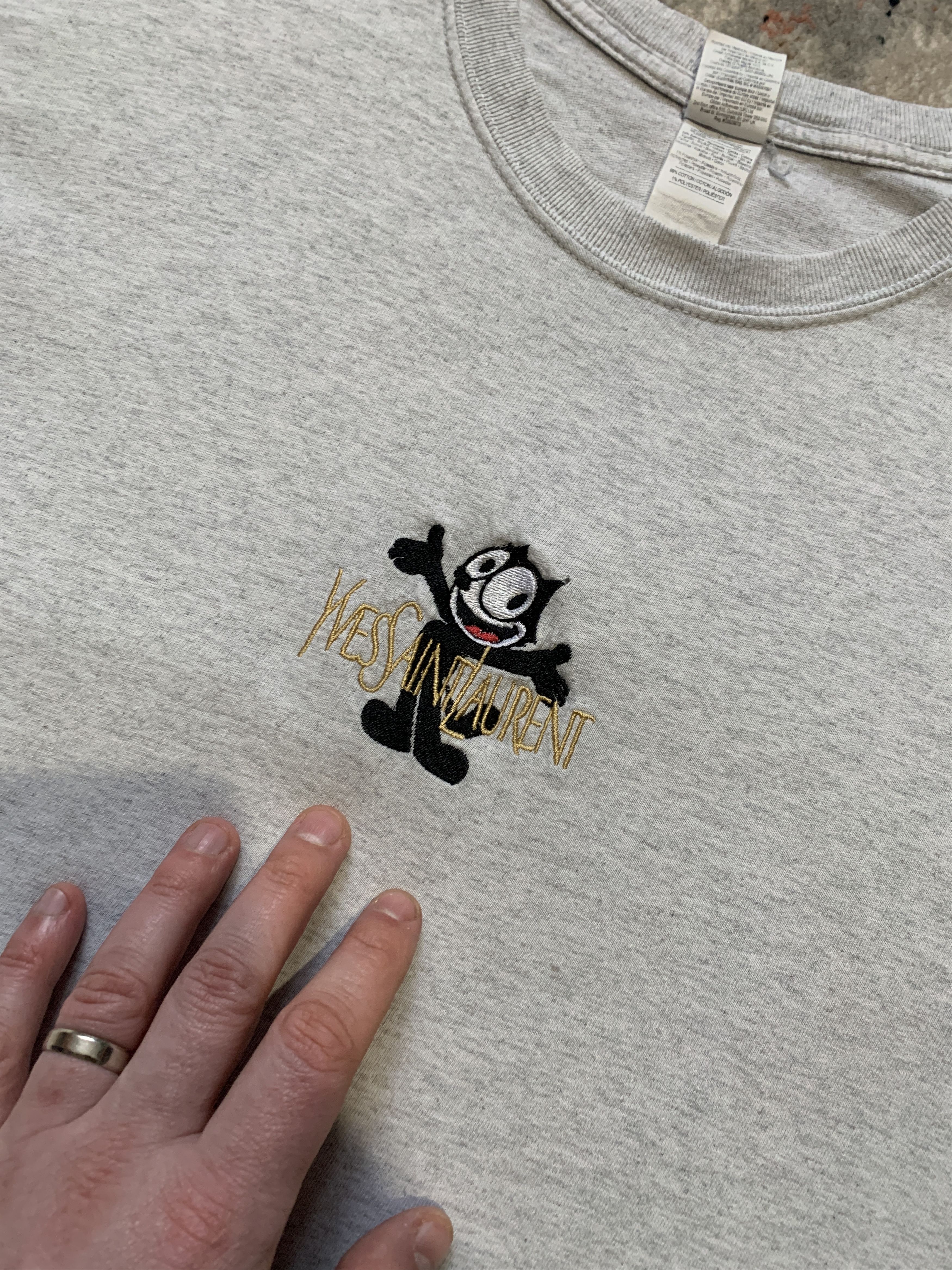 Gildan × Vintage Felix Cat Yves Saint Laurent Gildan T-Shirt Size US L / EU 52-54 / 3 - 4 Thumbnail