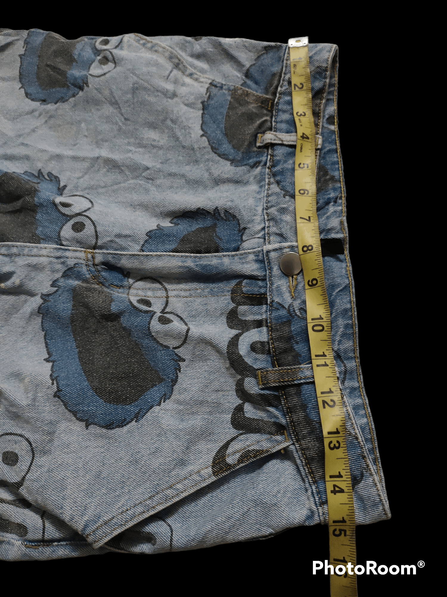 Japanese Brand Sesame Street Denime Over Print Size 30" / US 8 / IT 44 - 5 Thumbnail