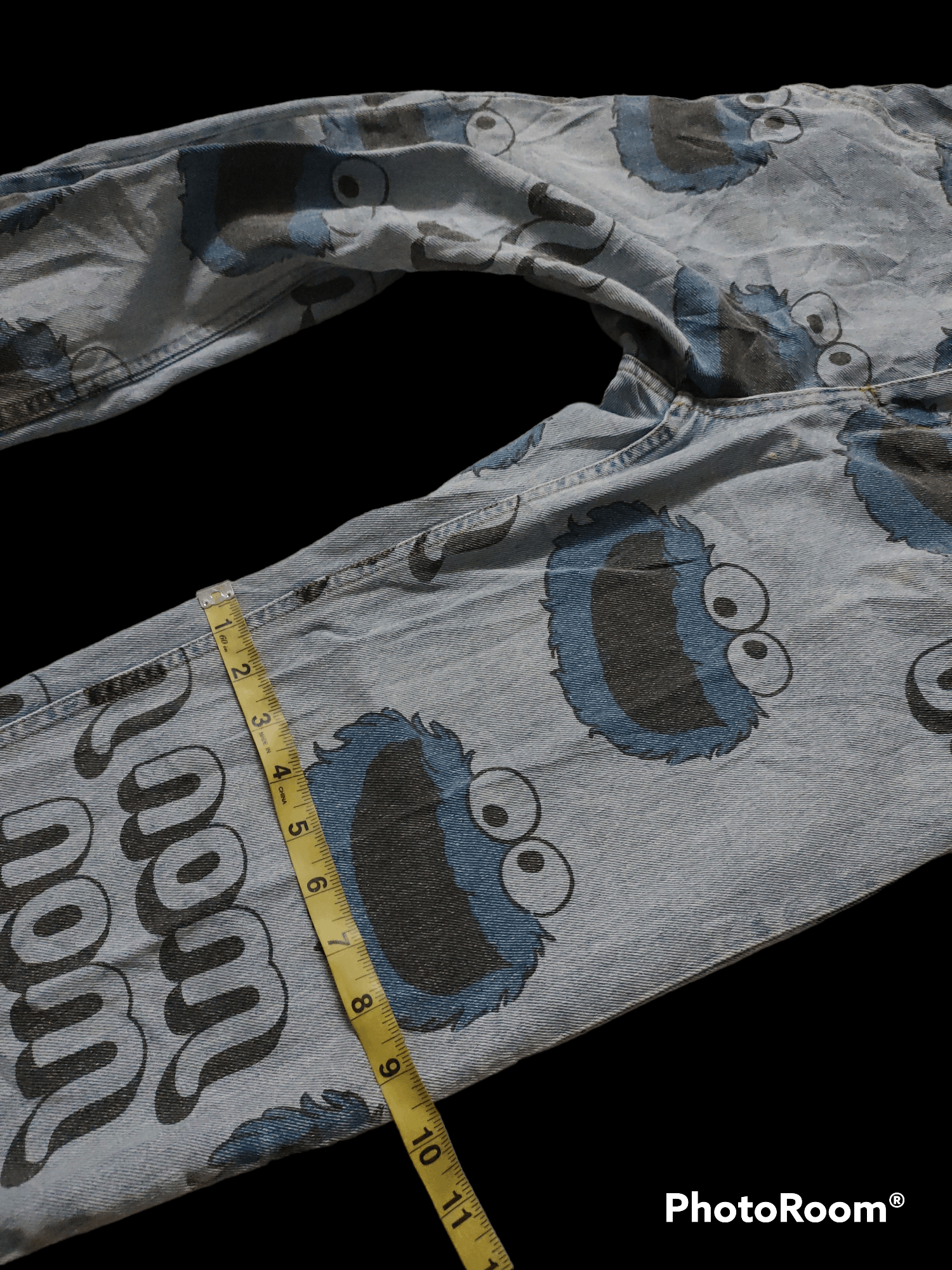 Japanese Brand Sesame Street Denime Over Print Size 30" / US 8 / IT 44 - 8 Thumbnail