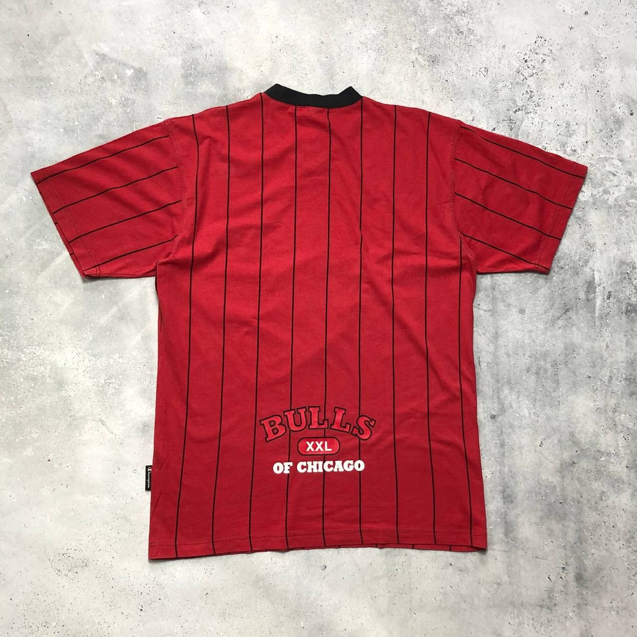Champion Vintage Chicago Bulls NBA Champion Striped T Shirt Red M Size US M / EU 48-50 / 2 - 2 Thumbnail