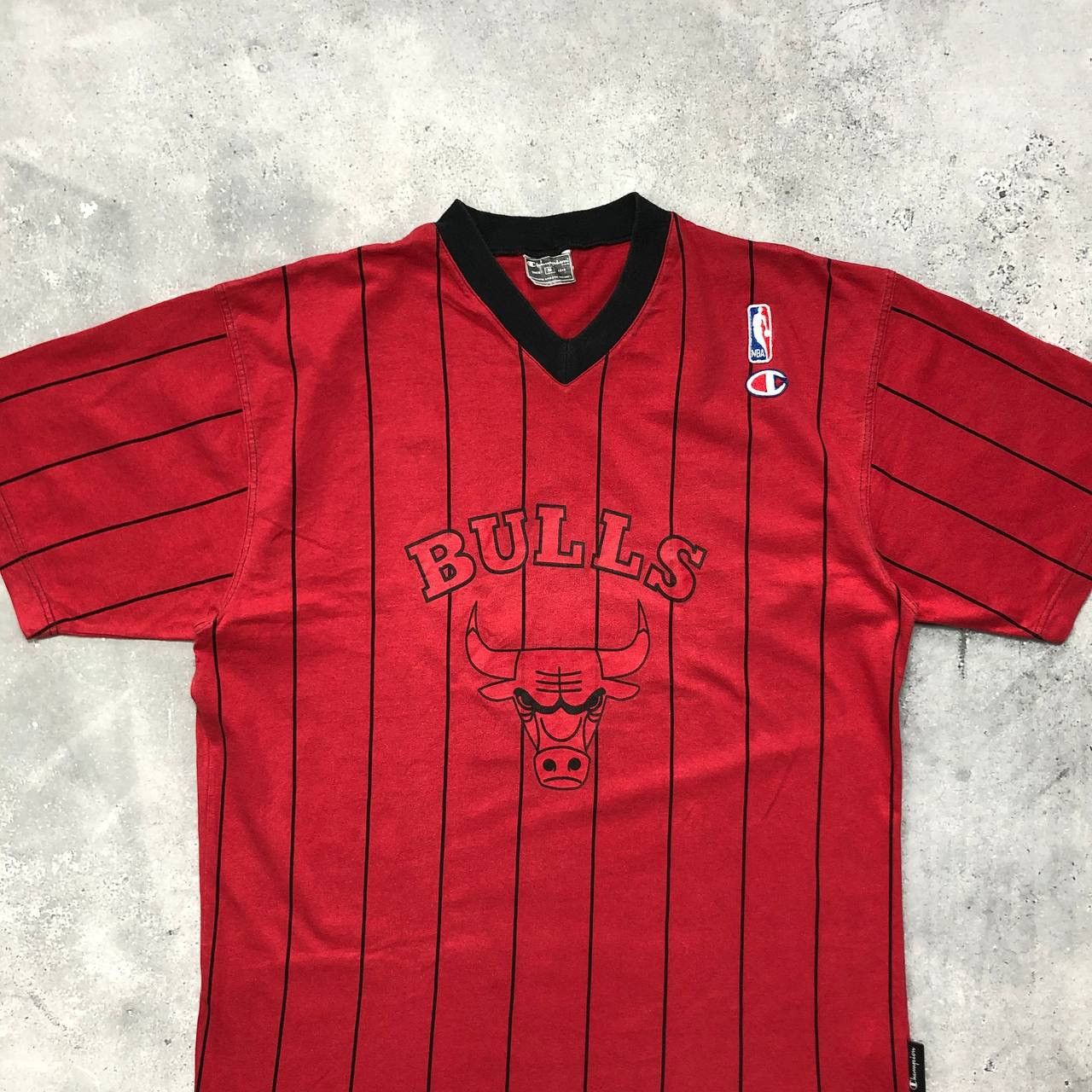 Champion Vintage Chicago Bulls NBA Champion Striped T Shirt Red M Size US M / EU 48-50 / 2 - 3 Thumbnail