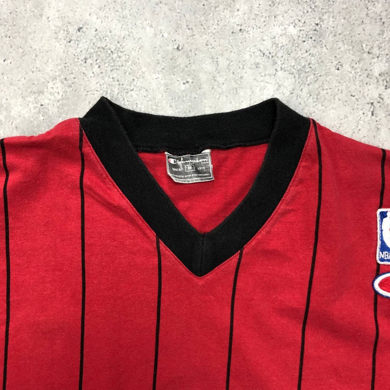Champion Vintage Chicago Bulls NBA Champion Striped T Shirt Red M Size US M / EU 48-50 / 2 - 4 Thumbnail