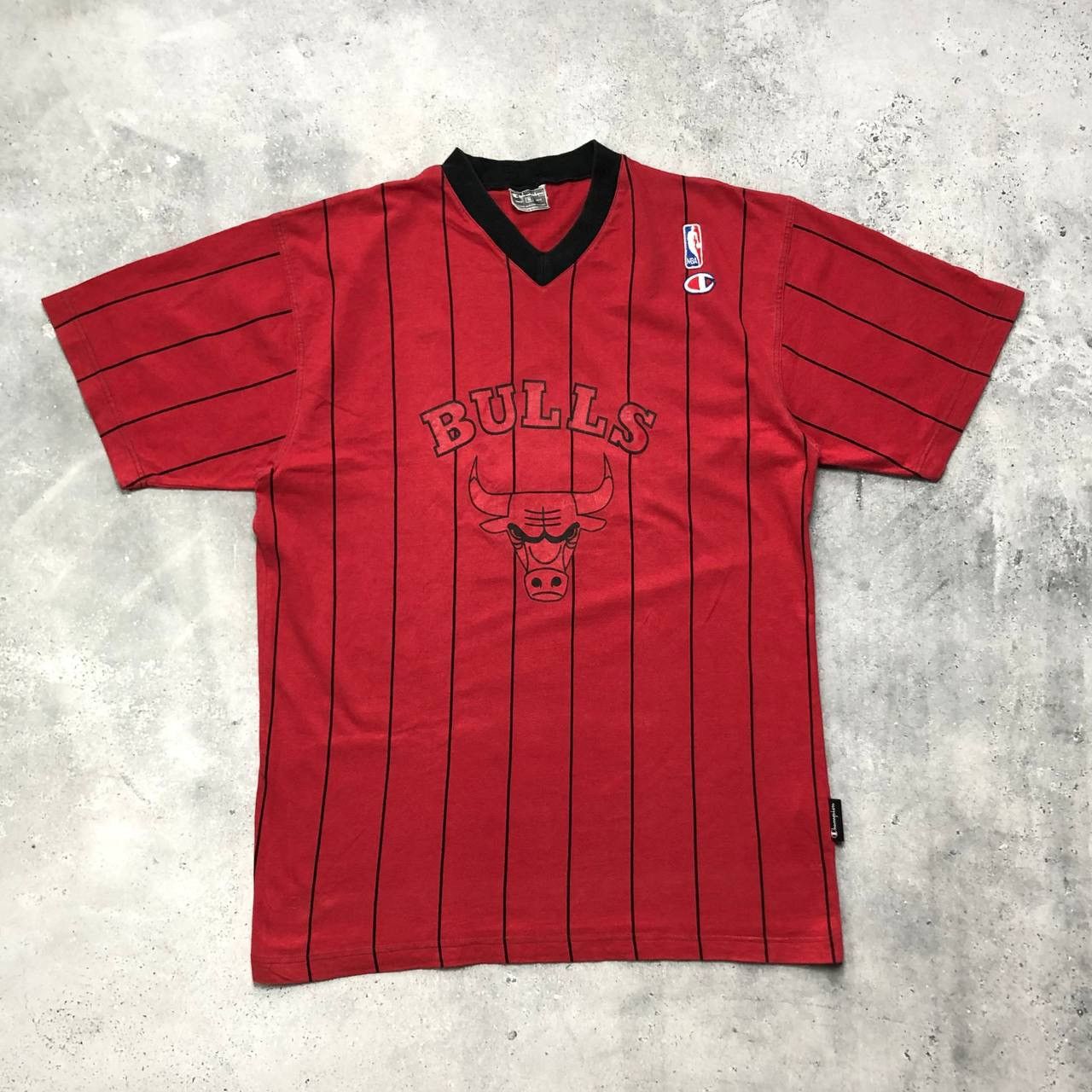 Champion Vintage Chicago Bulls NBA Champion Striped T Shirt Red M Size US M / EU 48-50 / 2 - 1 Thumbnail