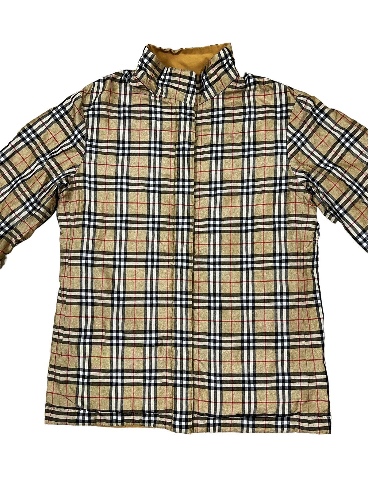 Burberry × Vintage 1990s Burberry 🏴󠁧󠁢󠁥󠁮󠁧󠁿 Iconic Nova Check Quilted 2 Side Jacket Size US M / EU 48-50 / 2 - 1 Thumbnail