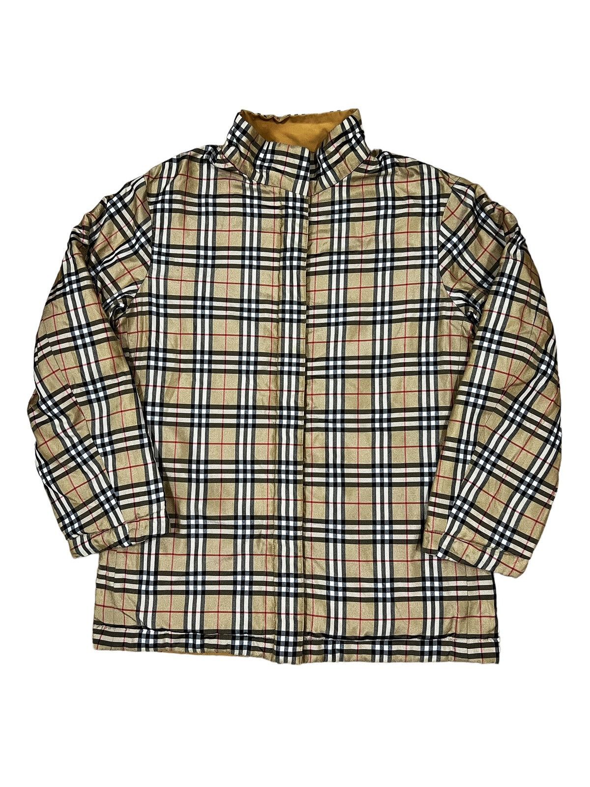 Burberry × Vintage 1990s Burberry 🏴󠁧󠁢󠁥󠁮󠁧󠁿 Iconic Nova Check Quilted 2 Side Jacket Size US M / EU 48-50 / 2 - 2 Thumbnail