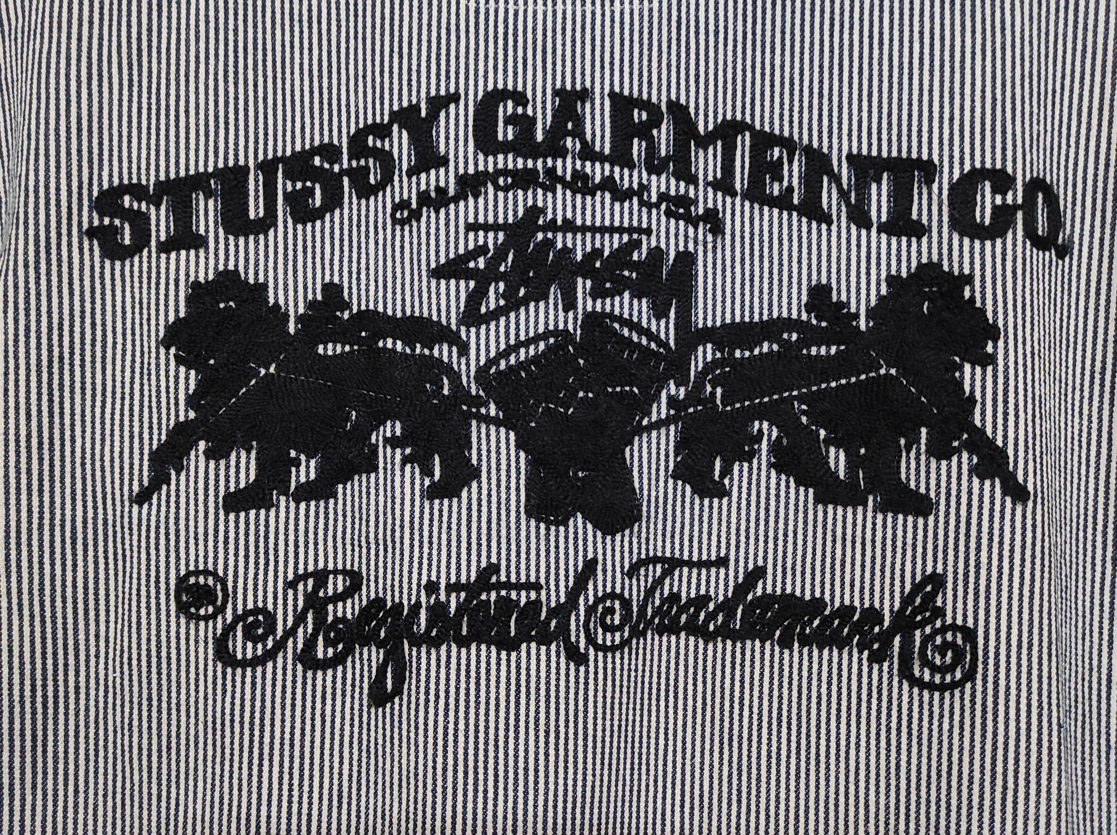 Stussy Stussy Hickory Stripe Embroidered Big Logo Chore Jacket Size US L / EU 52-54 / 3 - 2 Thumbnail
