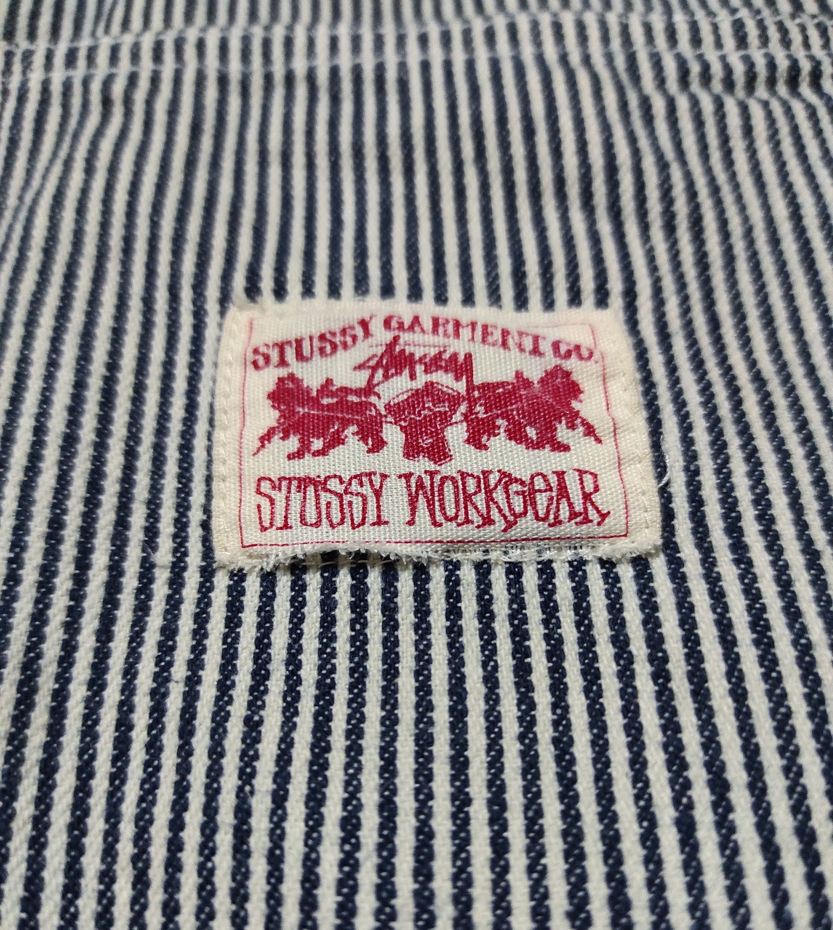 Stussy Stussy Hickory Stripe Embroidered Big Logo Chore Jacket Size US L / EU 52-54 / 3 - 10 Thumbnail