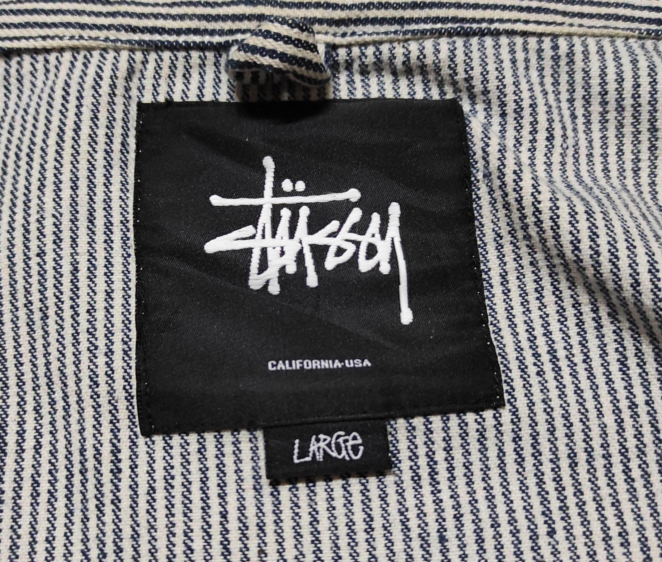 Stussy Stussy Hickory Stripe Embroidered Big Logo Chore Jacket Size US L / EU 52-54 / 3 - 11 Thumbnail