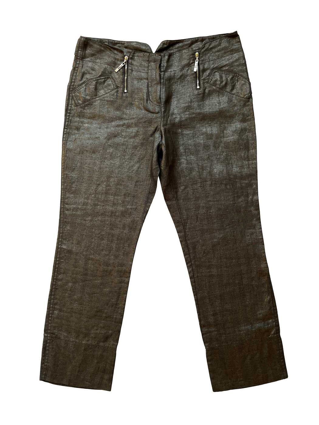 Dior ⚡️QUICK SALE⚡️2007 Dior Galliano Grey Waxed Linen Pants Size 28" / US 6 / IT 42 - 1 Thumbnail