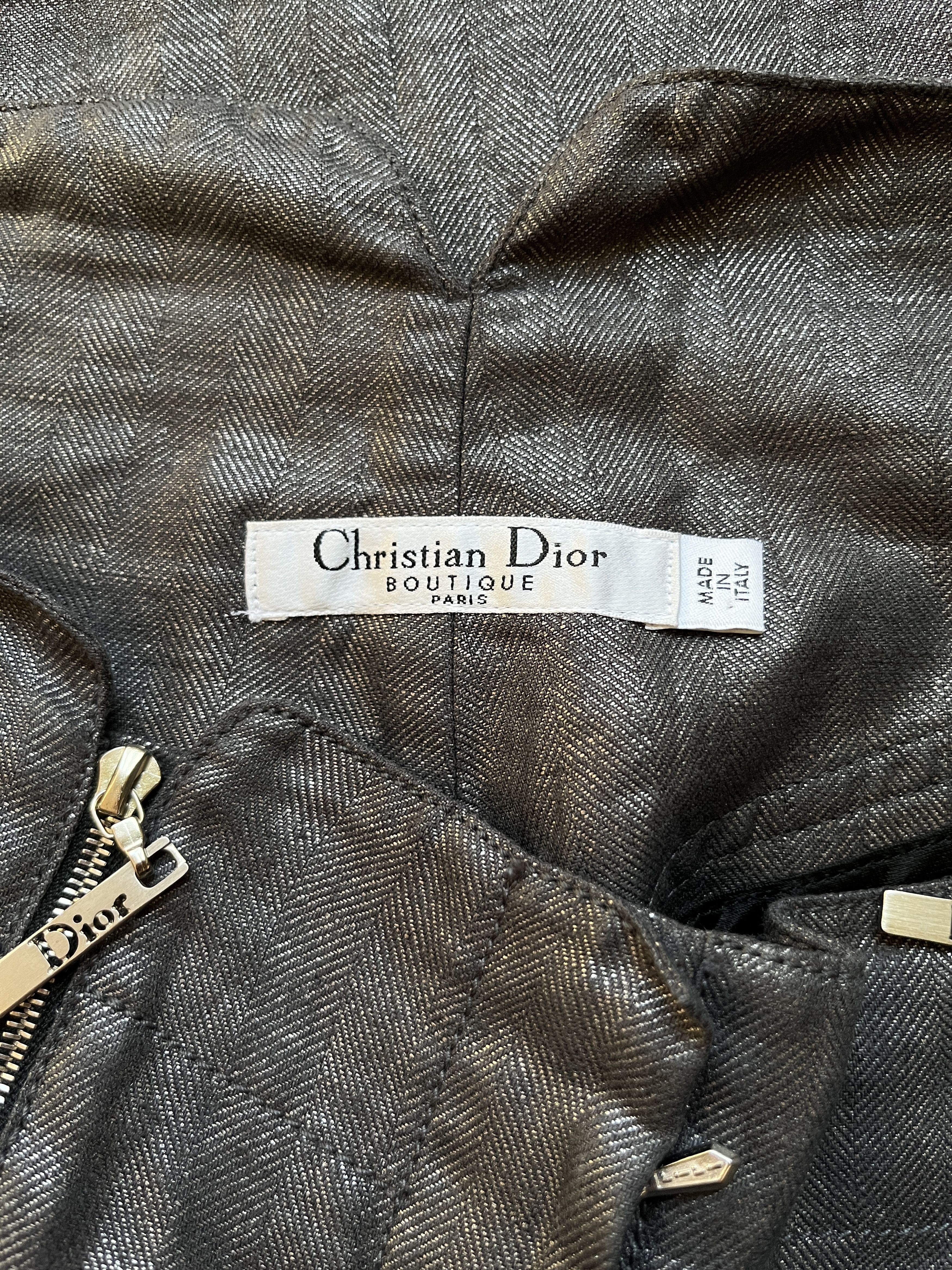 Dior ⚡️QUICK SALE⚡️2007 Dior Galliano Grey Waxed Linen Pants Size 28" / US 6 / IT 42 - 3 Thumbnail