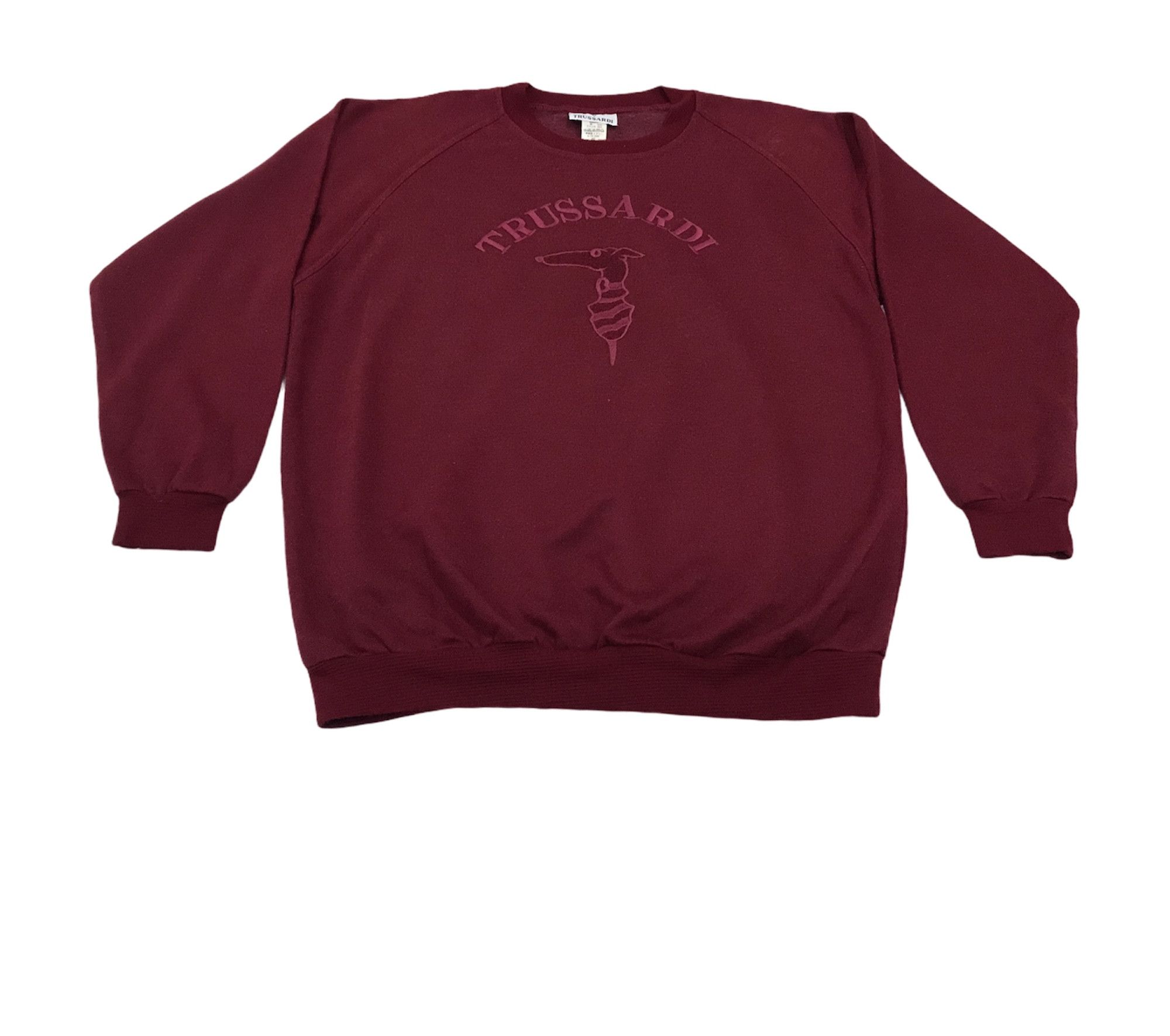 image of Vintage Trussardi Sweatshirt Big Logo in Red, Men's (Size XL)