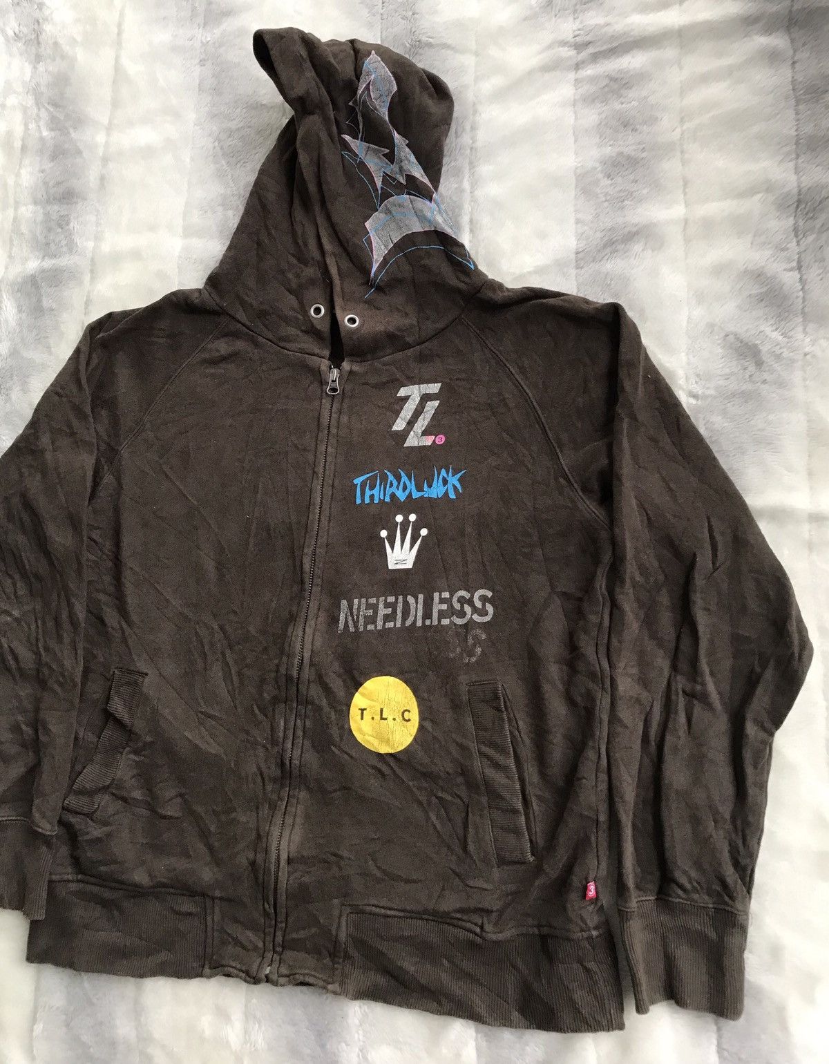 Vintage 💥90s Thirdluck Needless Japan Hoodie Streetwear Size US M / EU 48-50 / 2 - 2 Thumbnail