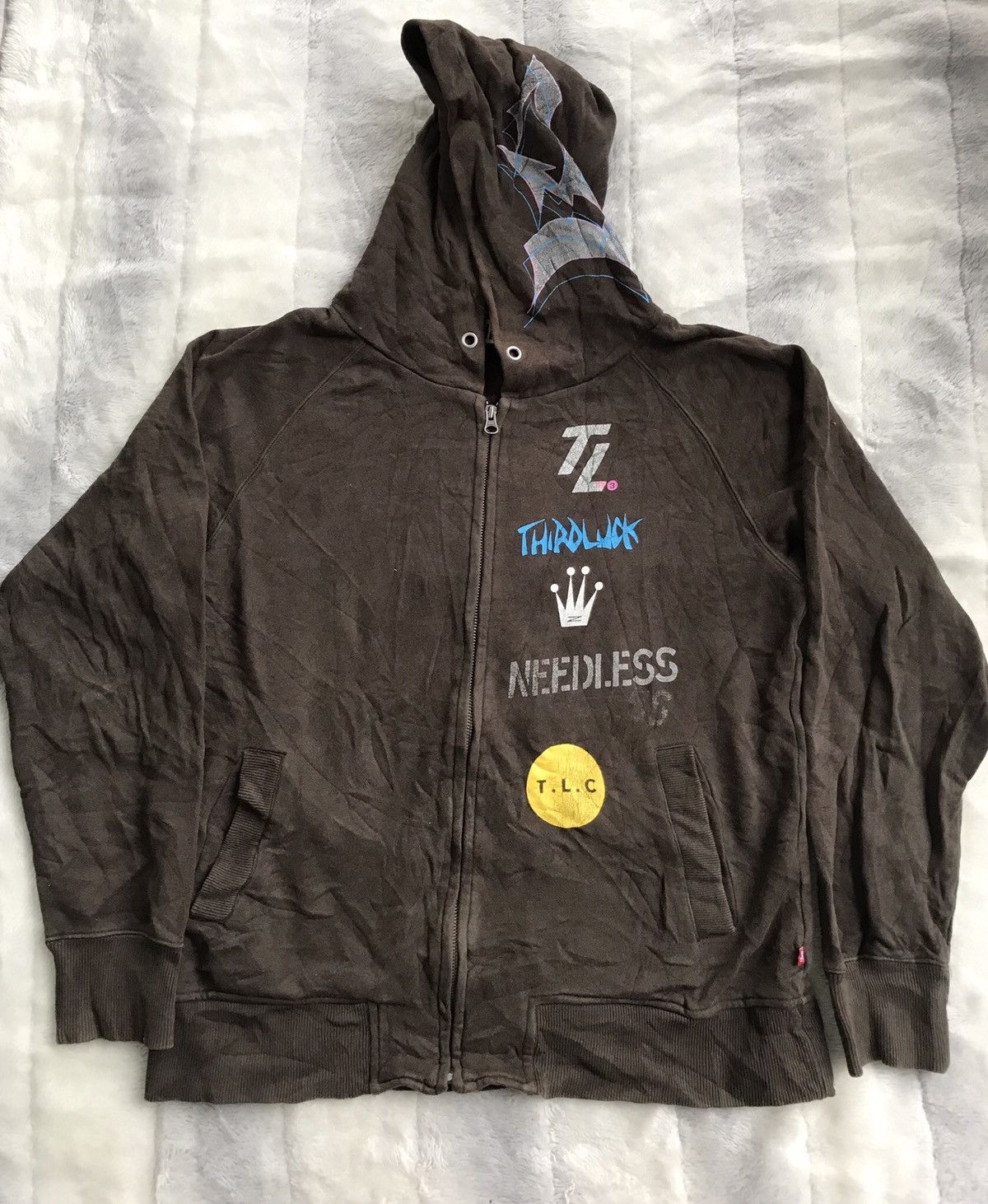Vintage 💥90s Thirdluck Needless Japan Hoodie Streetwear Size US M / EU 48-50 / 2 - 1 Thumbnail
