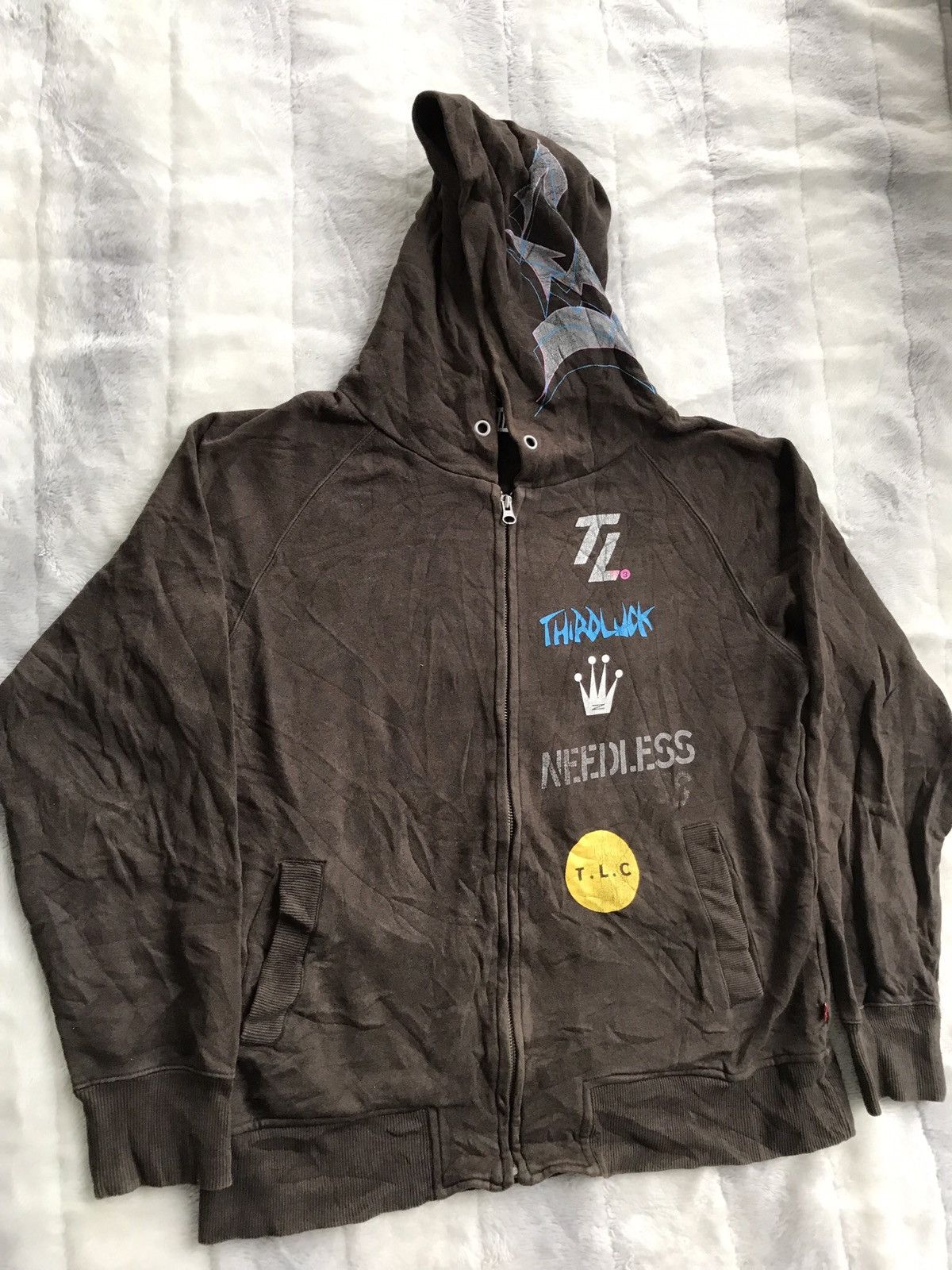 Vintage 💥90s Thirdluck Needless Japan Hoodie Streetwear Size US M / EU 48-50 / 2 - 3 Thumbnail