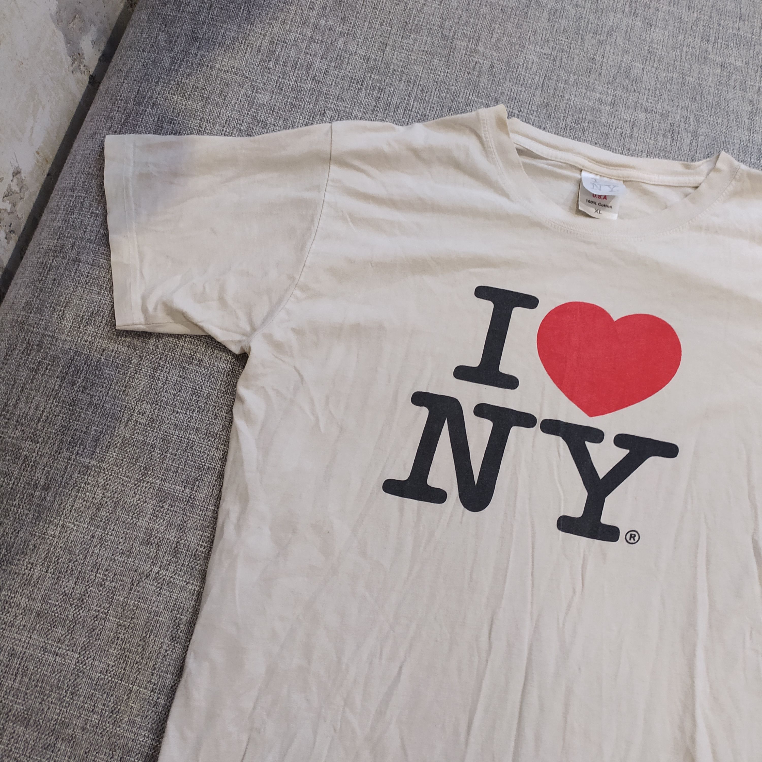 I Love NY × Vintage Vintage 90s I Love New York NY Made in USA Tee Size US XL / EU 56 / 4 - 2 Thumbnail