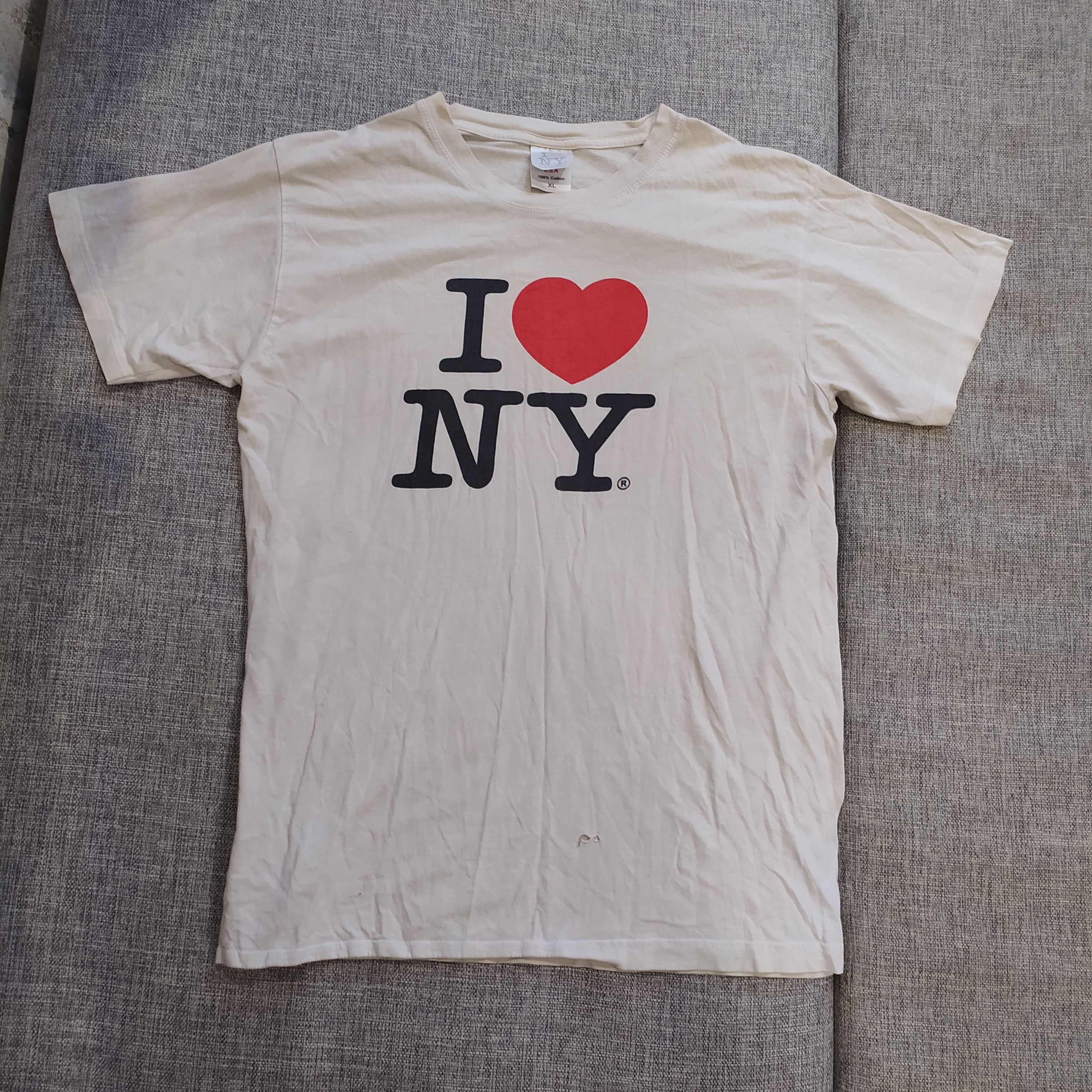I Love NY × Vintage Vintage 90s I Love New York NY Made in USA Tee Size US XL / EU 56 / 4 - 1 Thumbnail