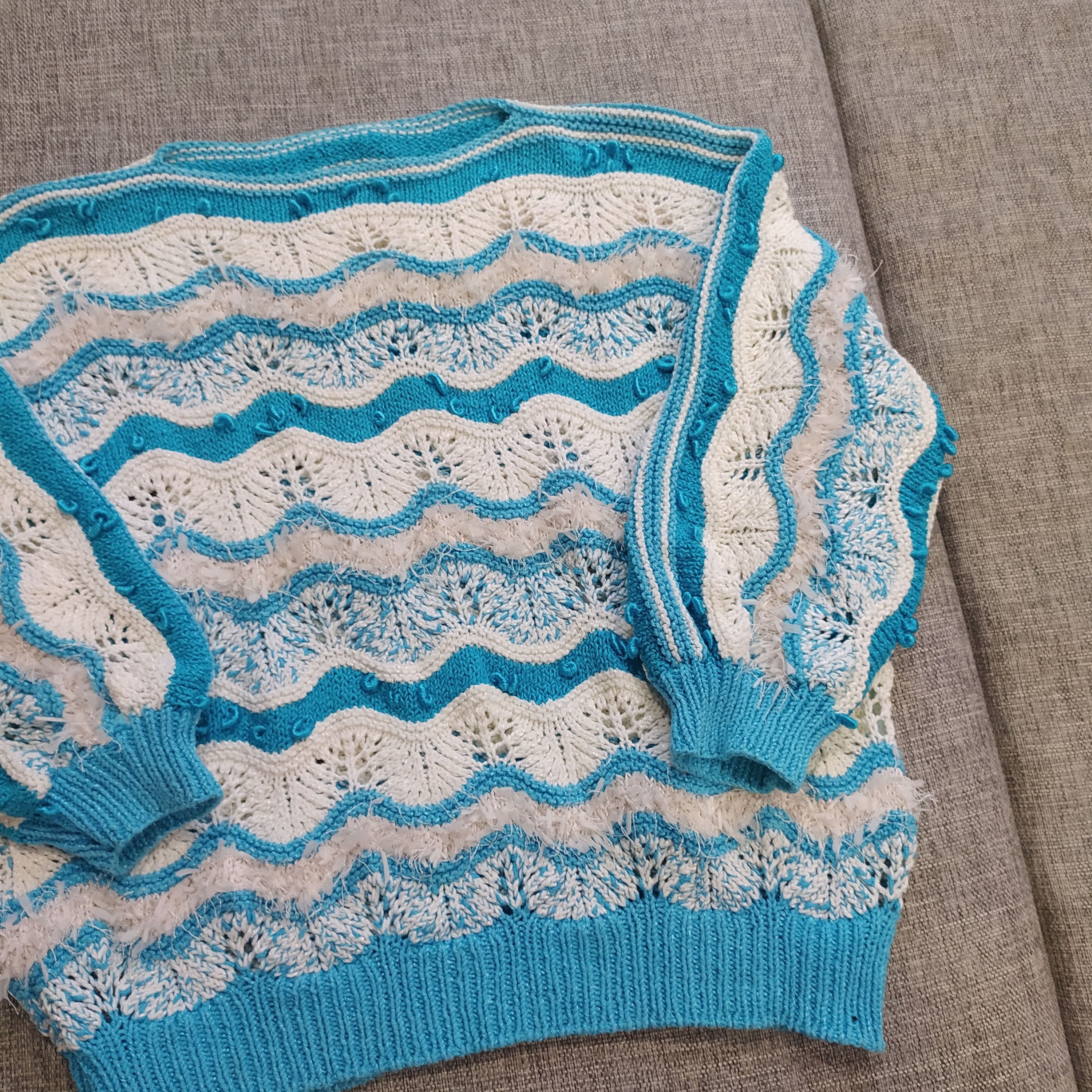 Vintage Vintage Distressed Reversible style Knitted Striped Sweater Size S / US 4 / IT 40 - 3 Thumbnail
