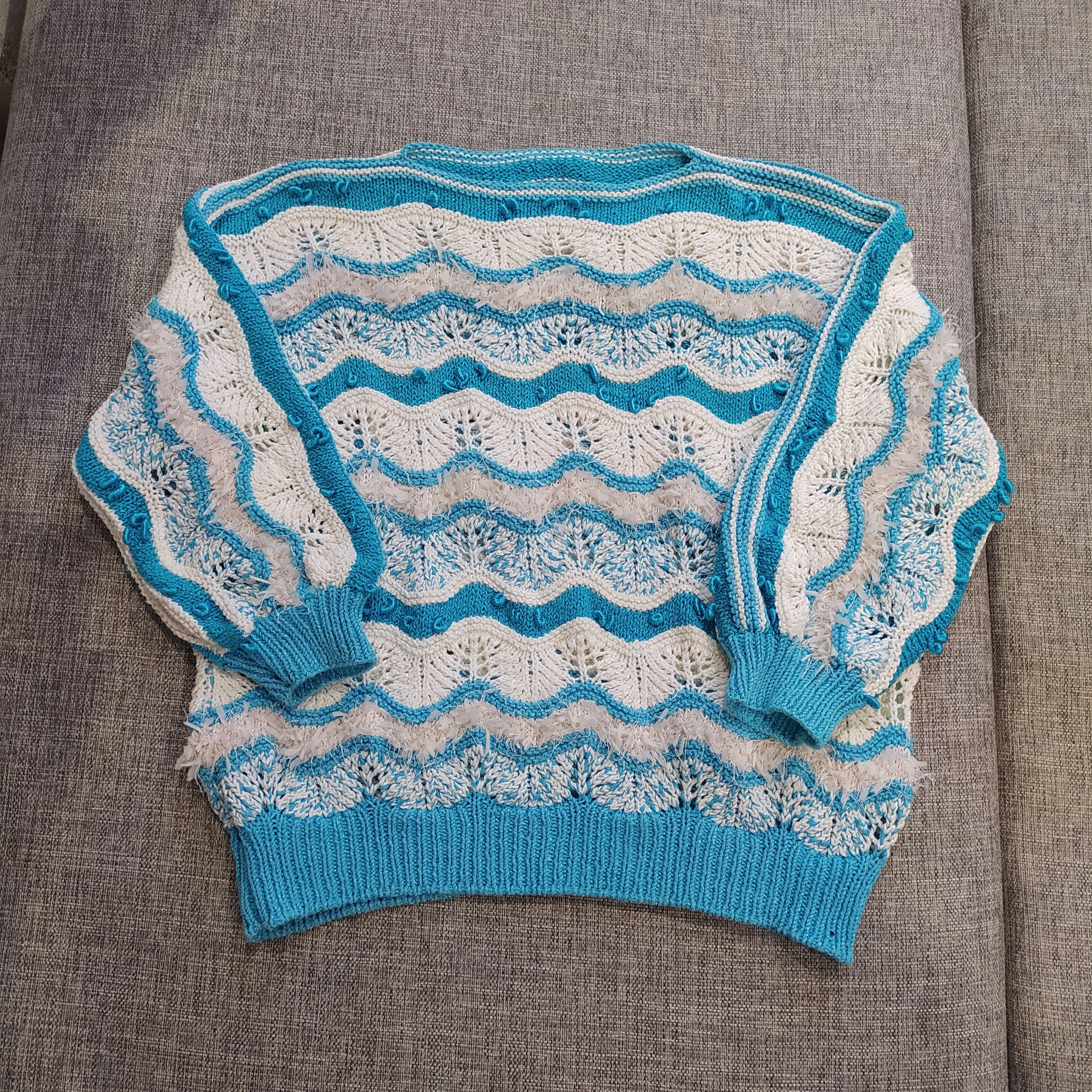 Vintage Vintage Distressed Reversible style Knitted Striped Sweater Size S / US 4 / IT 40 - 1 Thumbnail