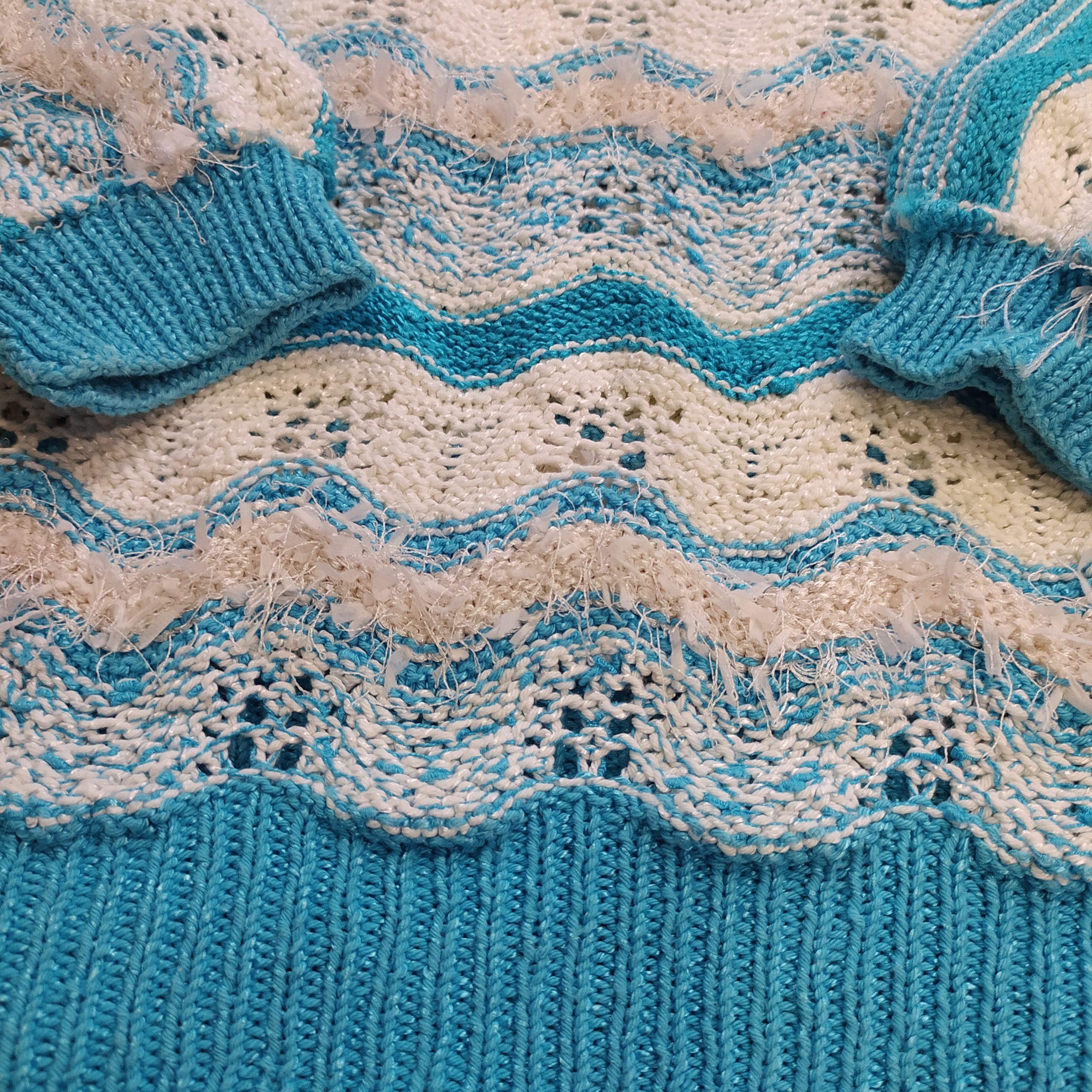 Vintage Vintage Distressed Reversible style Knitted Striped Sweater Size S / US 4 / IT 40 - 5 Thumbnail