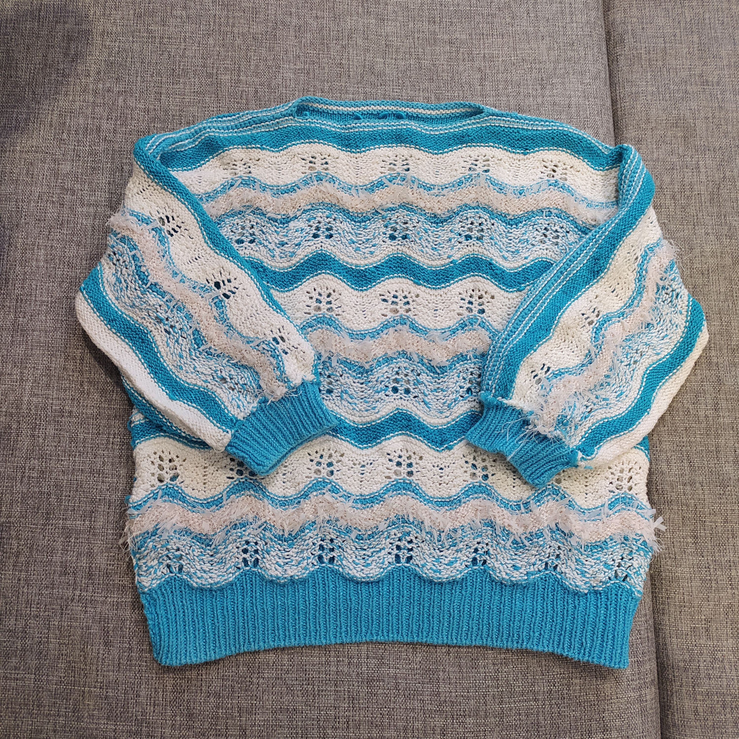Vintage Vintage Distressed Reversible style Knitted Striped Sweater Size S / US 4 / IT 40 - 4 Thumbnail