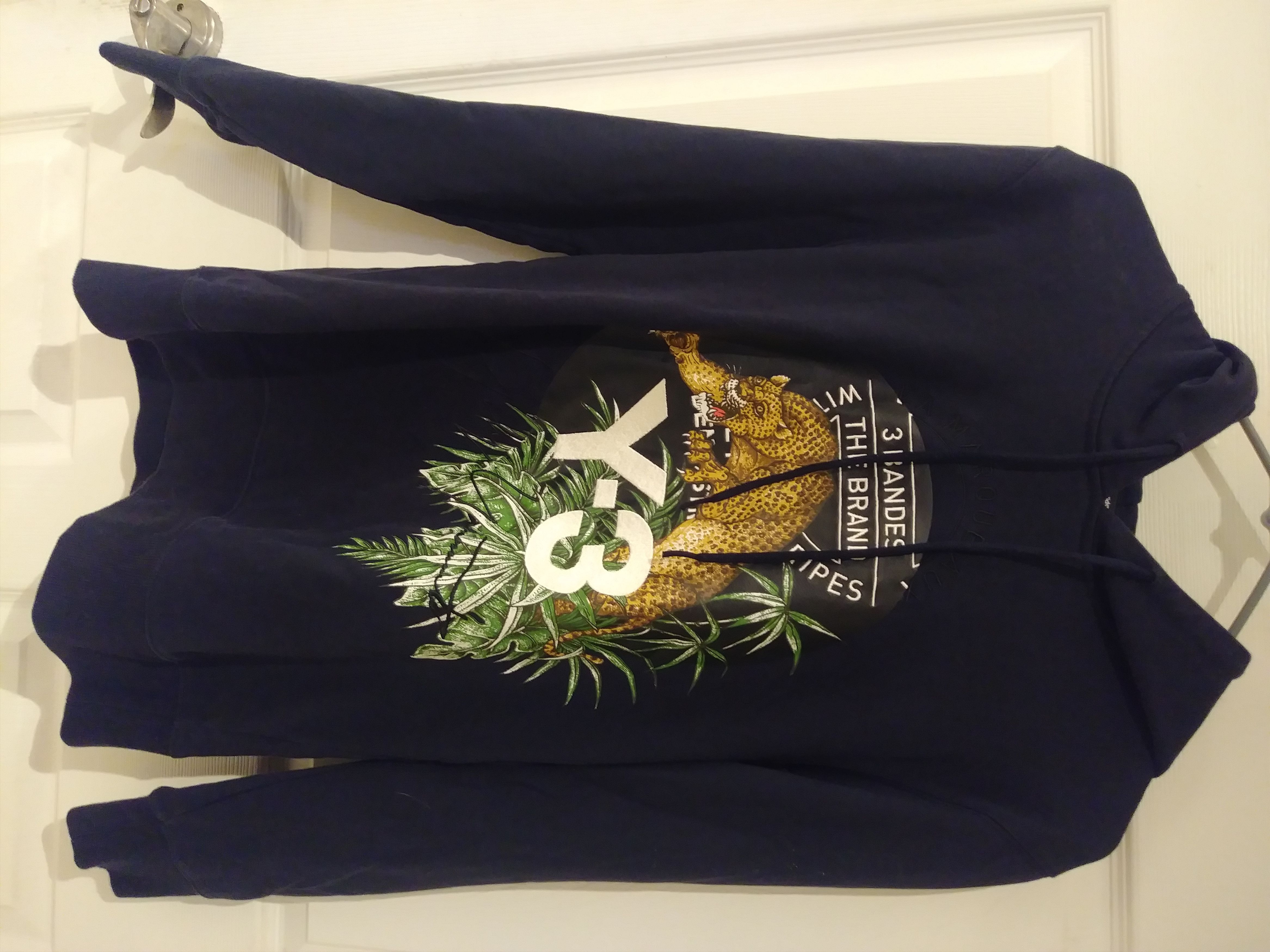 Adidas Y-3 Leopard Print Embroidered Hoodie Size US M / EU 48-50 / 2 - 1 Thumbnail