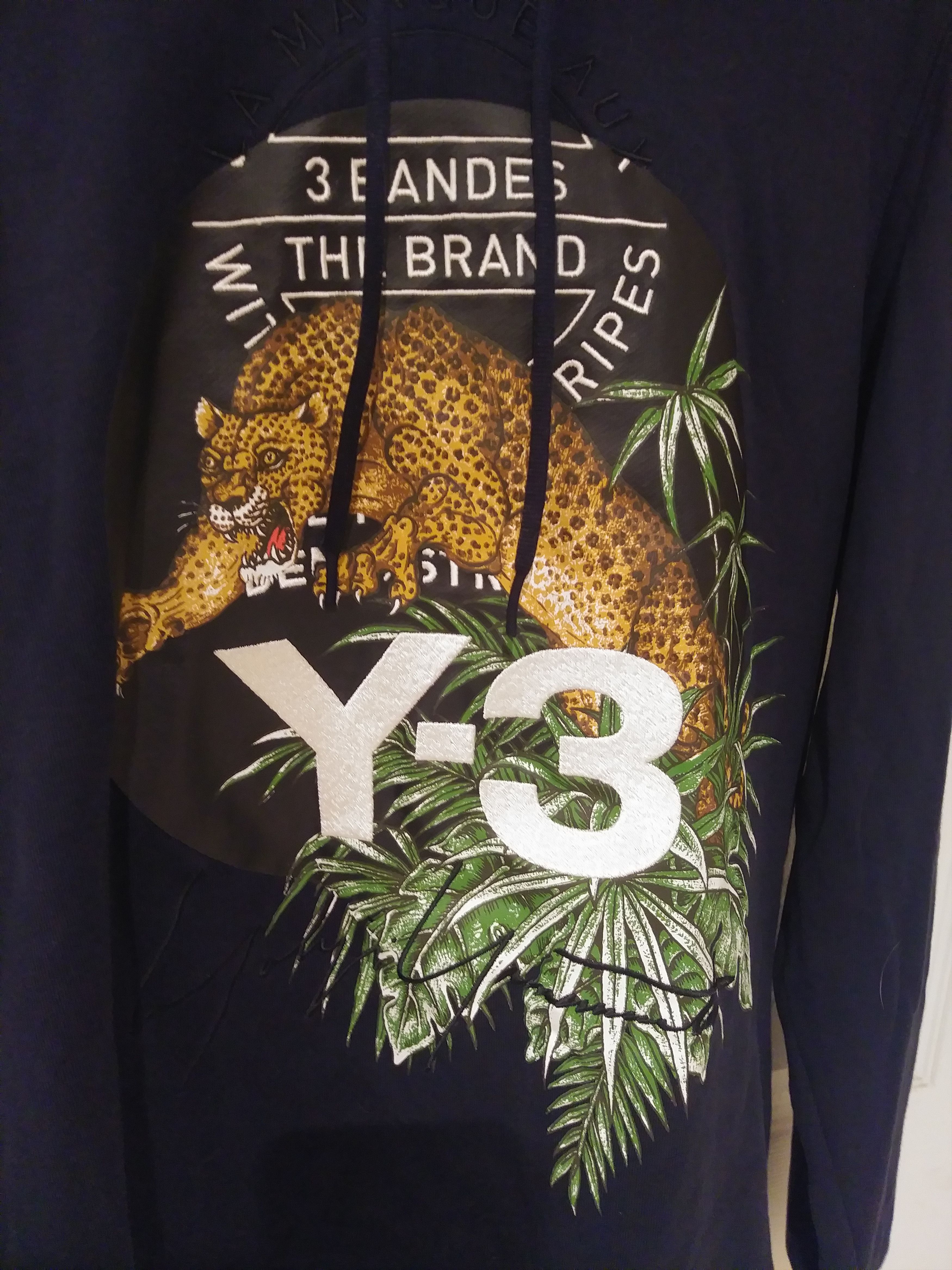 Adidas Y-3 Leopard Print Embroidered Hoodie Size US M / EU 48-50 / 2 - 2 Thumbnail